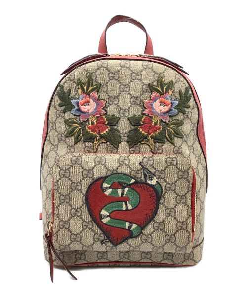 中古・古着通販】GUCCI (グッチ) リュック レッド×ベージュ サイズ