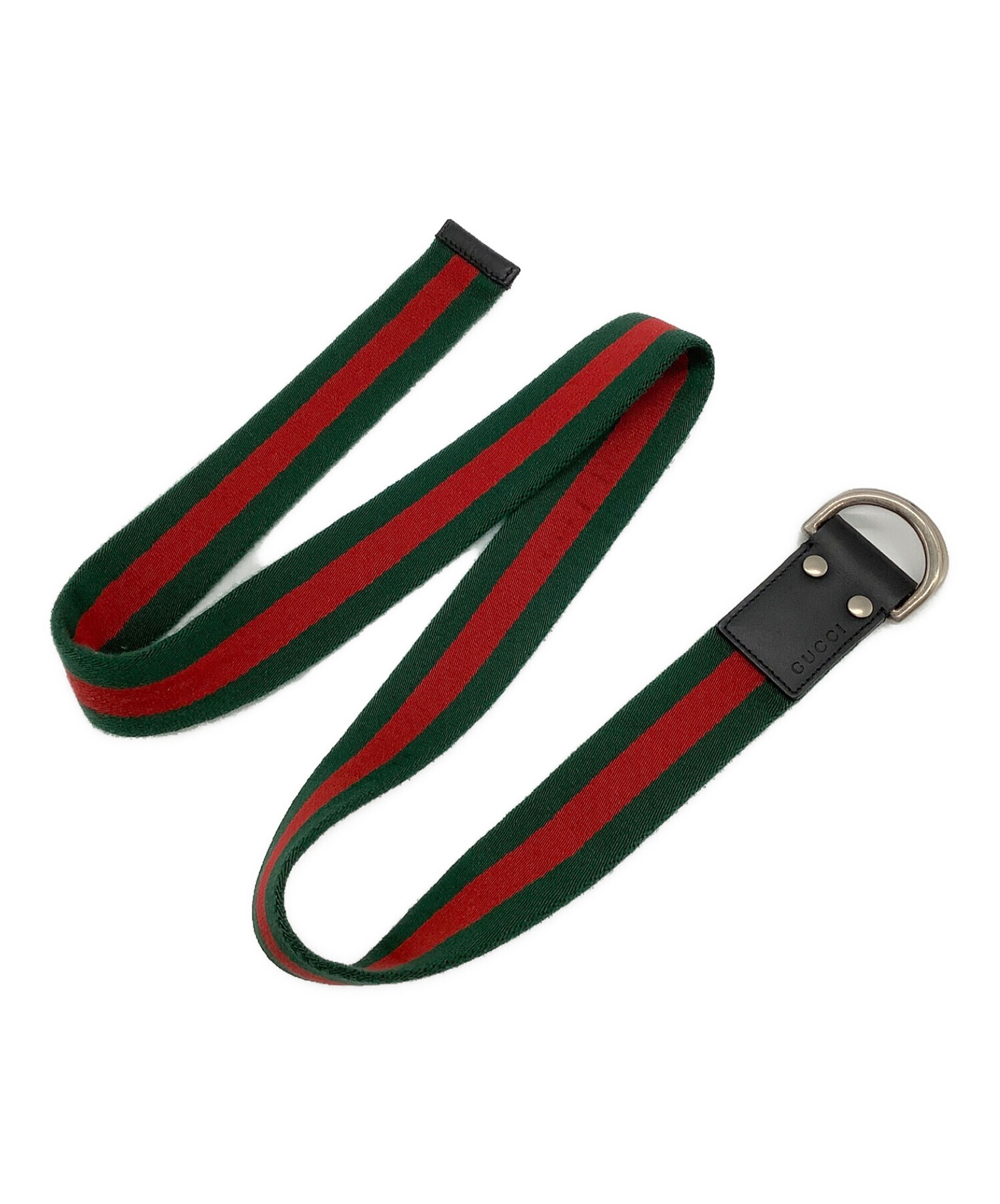 GUCCI (グッチ) Dバックル シェリーライン リングベルト グリーン