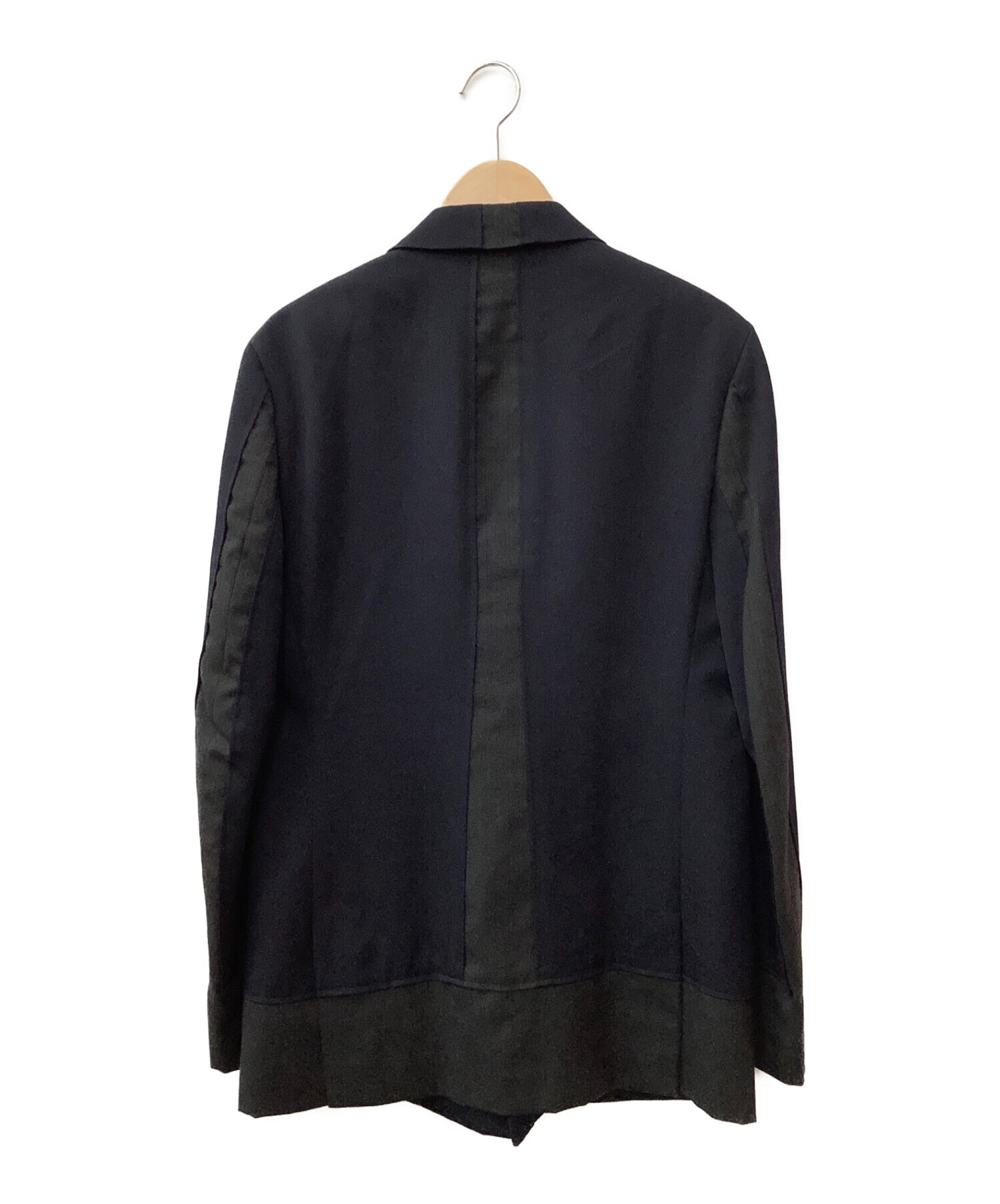 COMME des GARCONS HOMME PLUS (コムデギャルソンオムプリュス)) EVER GREEN ドッキングテーラドジャケット  ネイビー×ブラック サイズ:M