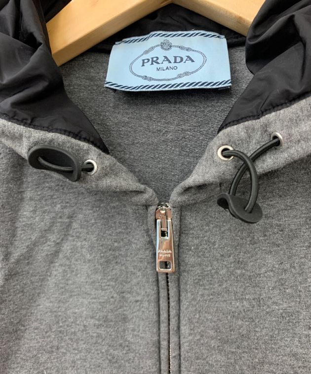 中古・古着通販】PRADA (プラダ) サイドラインジップパーカー グレー