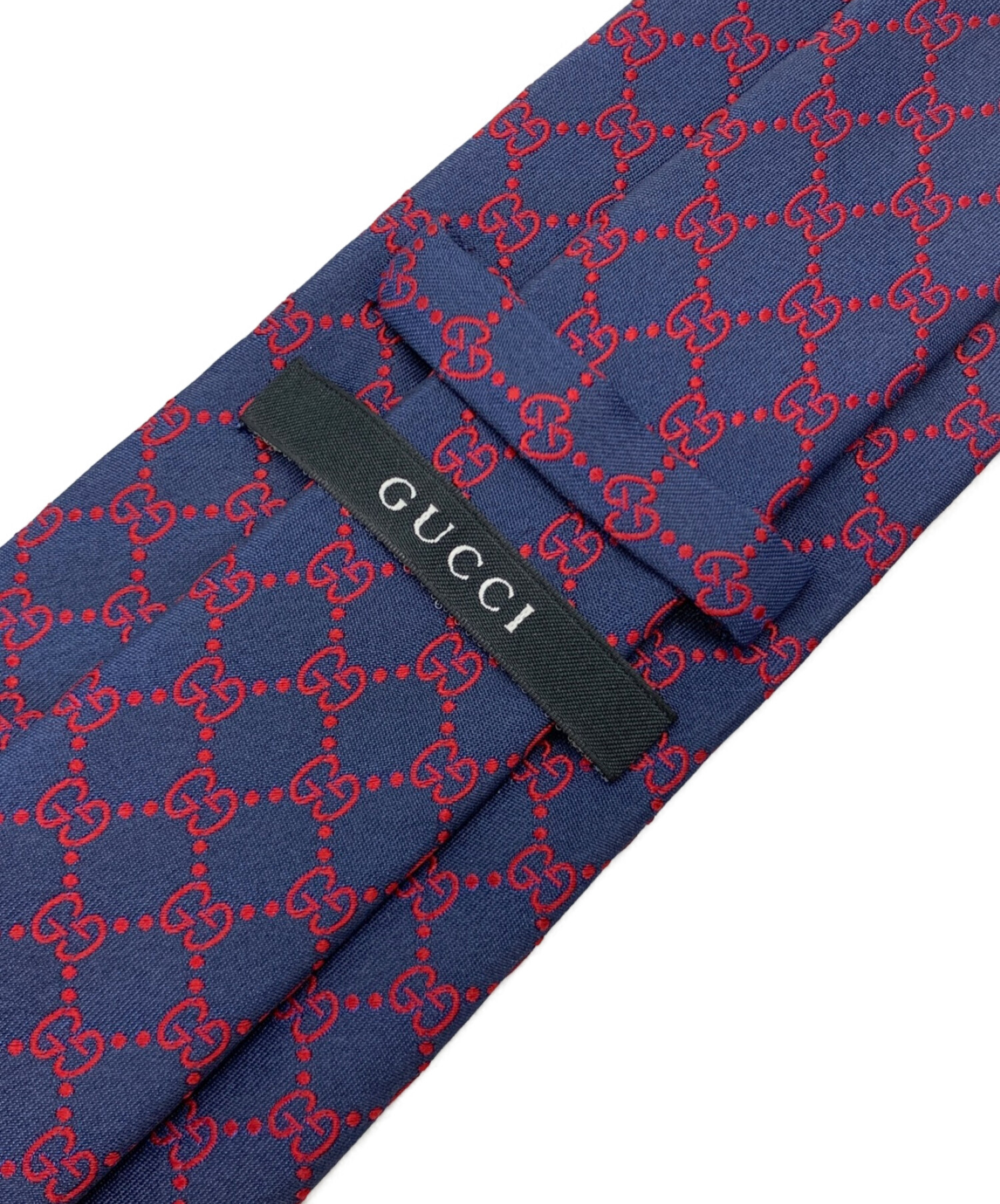 中古・古着通販】GUCCI (グッチ) ネクタイ ネイビー×レッド サイズ