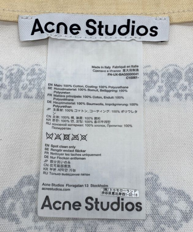 ACNE STUDIOS (アクネストゥディオス) キャンバスコーティングトートバッグ アイボリー