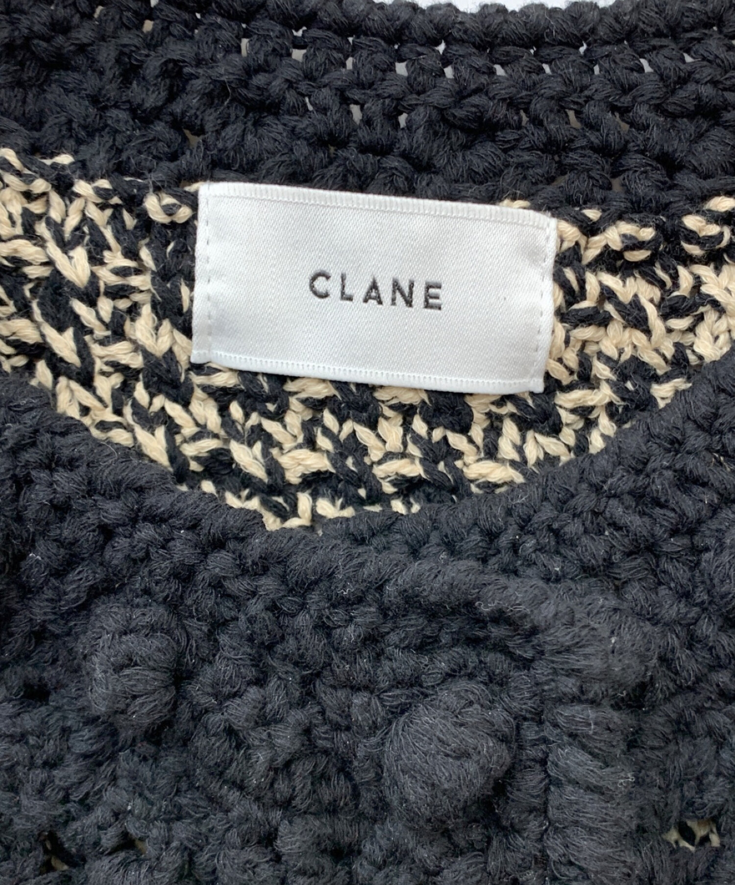 中古・古着通販】CLANE (クラネ) DOT LINE HALF SLEEVE KNIT CARDIGAN