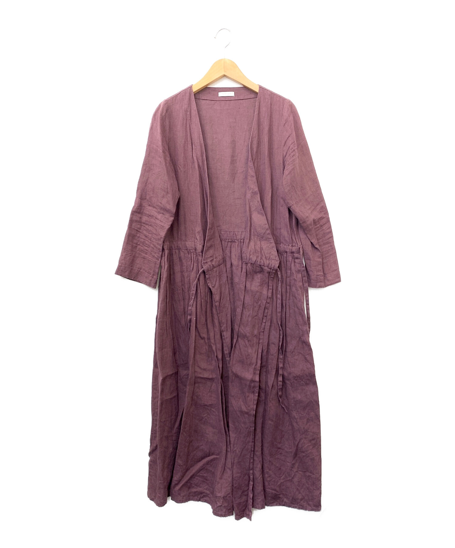 【中古・古着通販】fog linen work (フォグリネンワーク) リネンブラウスワンピース パープル サイズ:-｜ブランド・古着通販  トレファク公式【TREFAC FASHION】スマホサイト