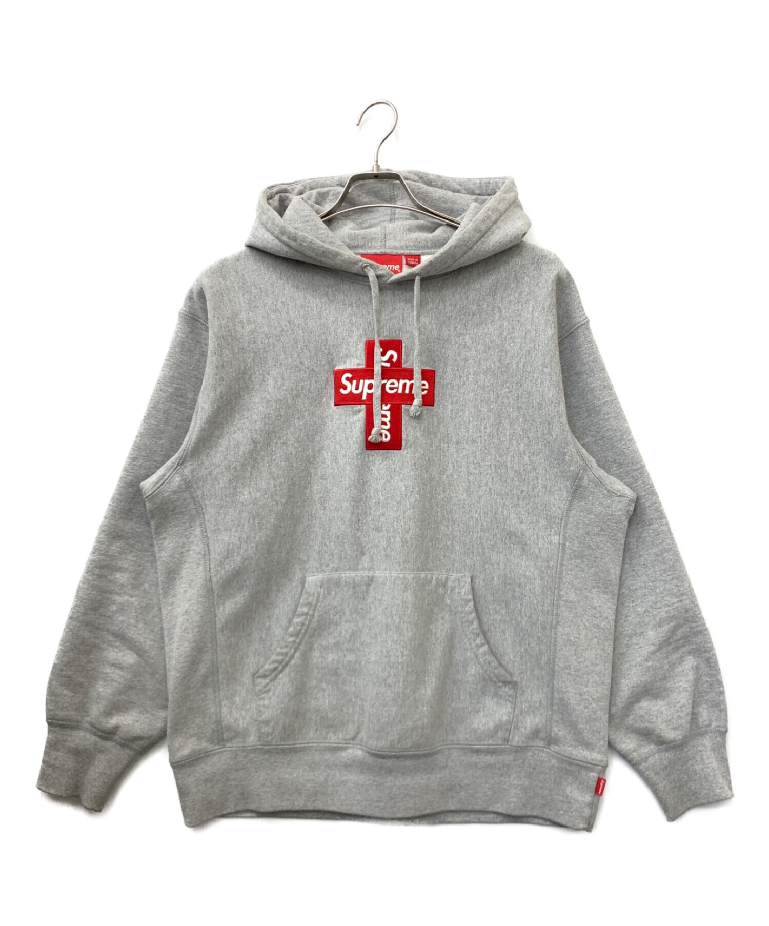 SUPREME (シュプリーム) Cross Box Logo Hooded Sweatshirt グレー サイズ:M