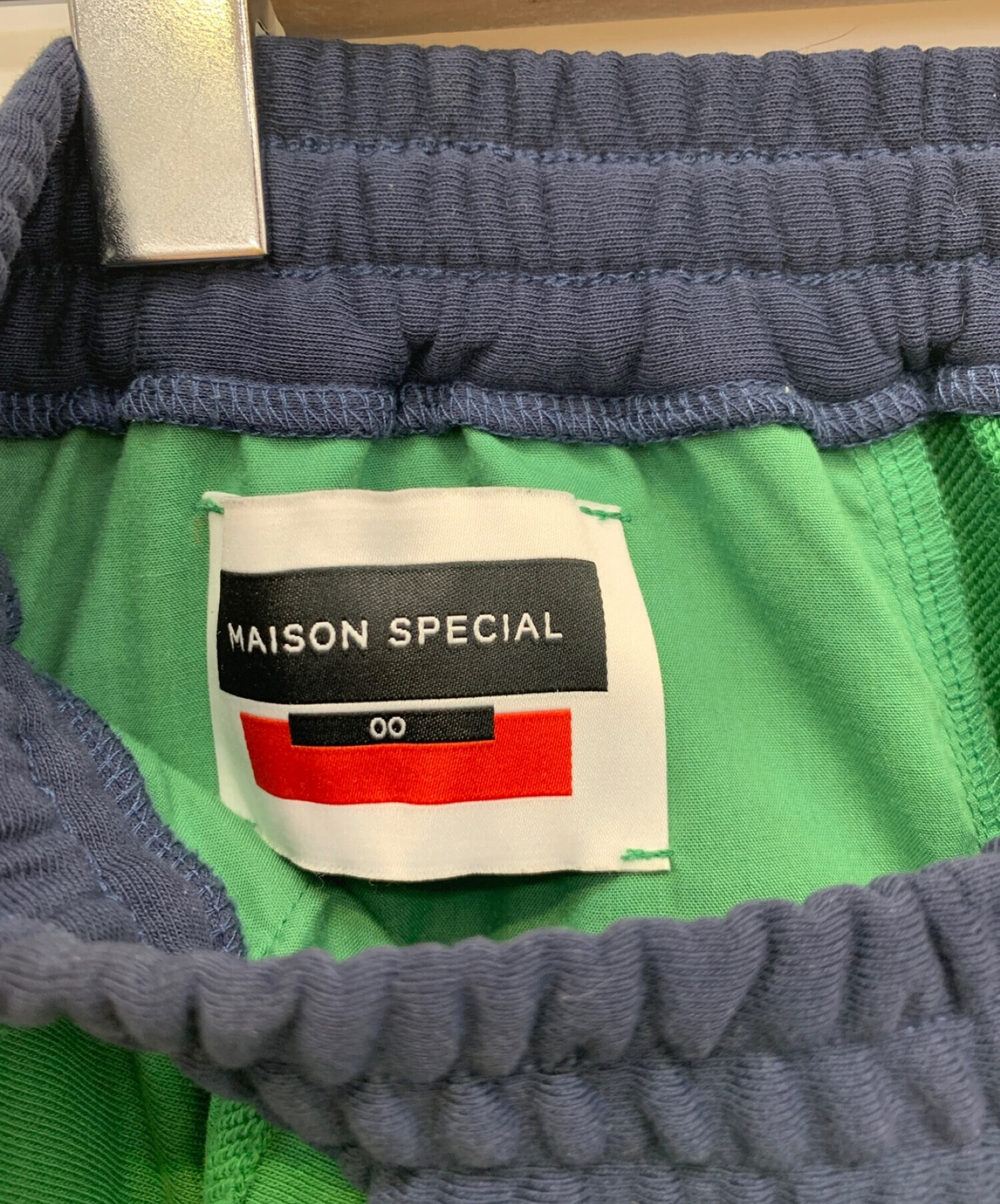 MAISON SPECIAL (メゾンスペシャル) スウェットパンツ ネイビー×グリーン サイズ:F