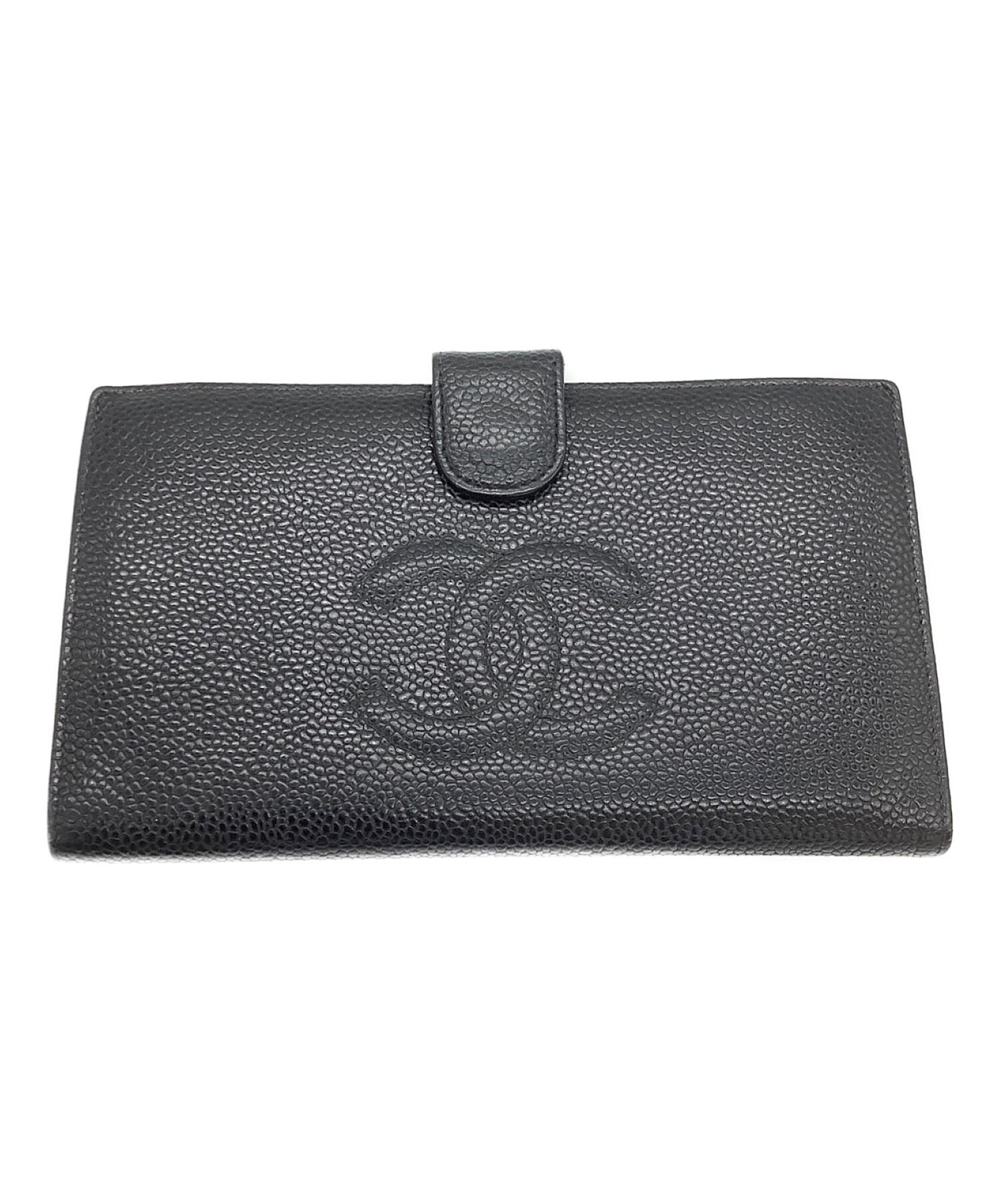 中古・古着通販】CHANEL (シャネル) 2つ折り財布 ブラック｜ブランド