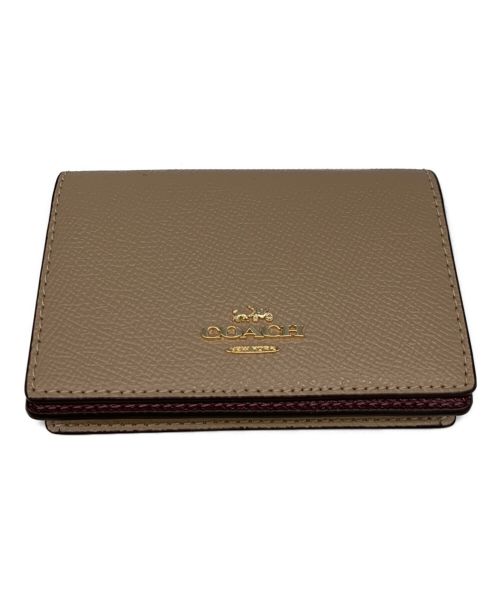 【中古・古着通販】COACH (コーチ) 名刺入れ ベージュ｜ブランド 