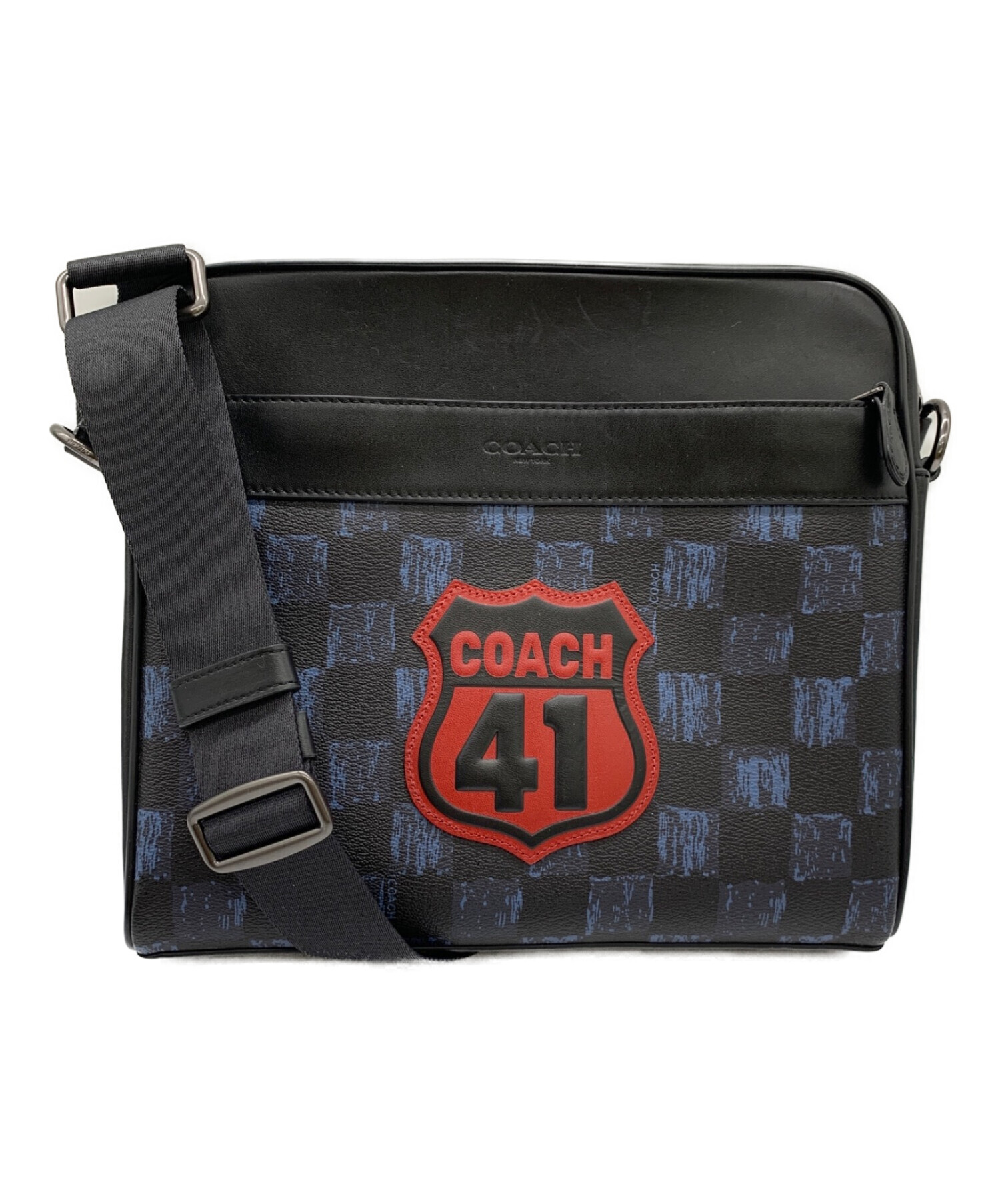 中古・古着通販】COACH (コーチ) ショルダーバッグ ブラック×ブルー