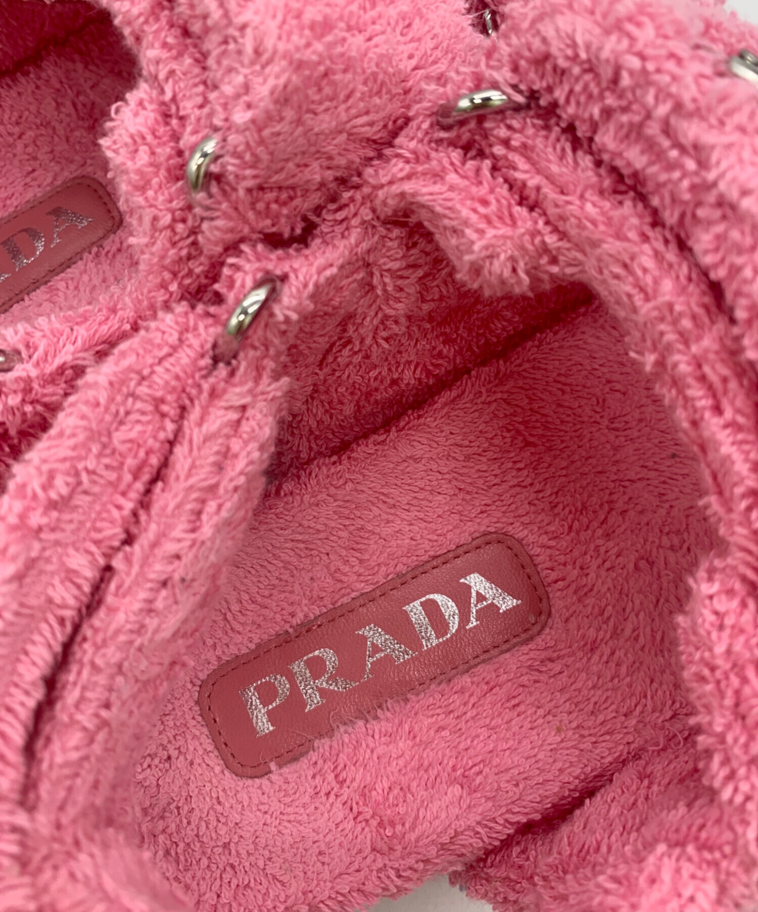 中古・古着通販】PRADA (プラダ) テリークロストライアングルプレートサンダル ピンク サイズ:37｜ブランド・古着通販  トレファク公式【TREFAC FASHION】スマホサイト