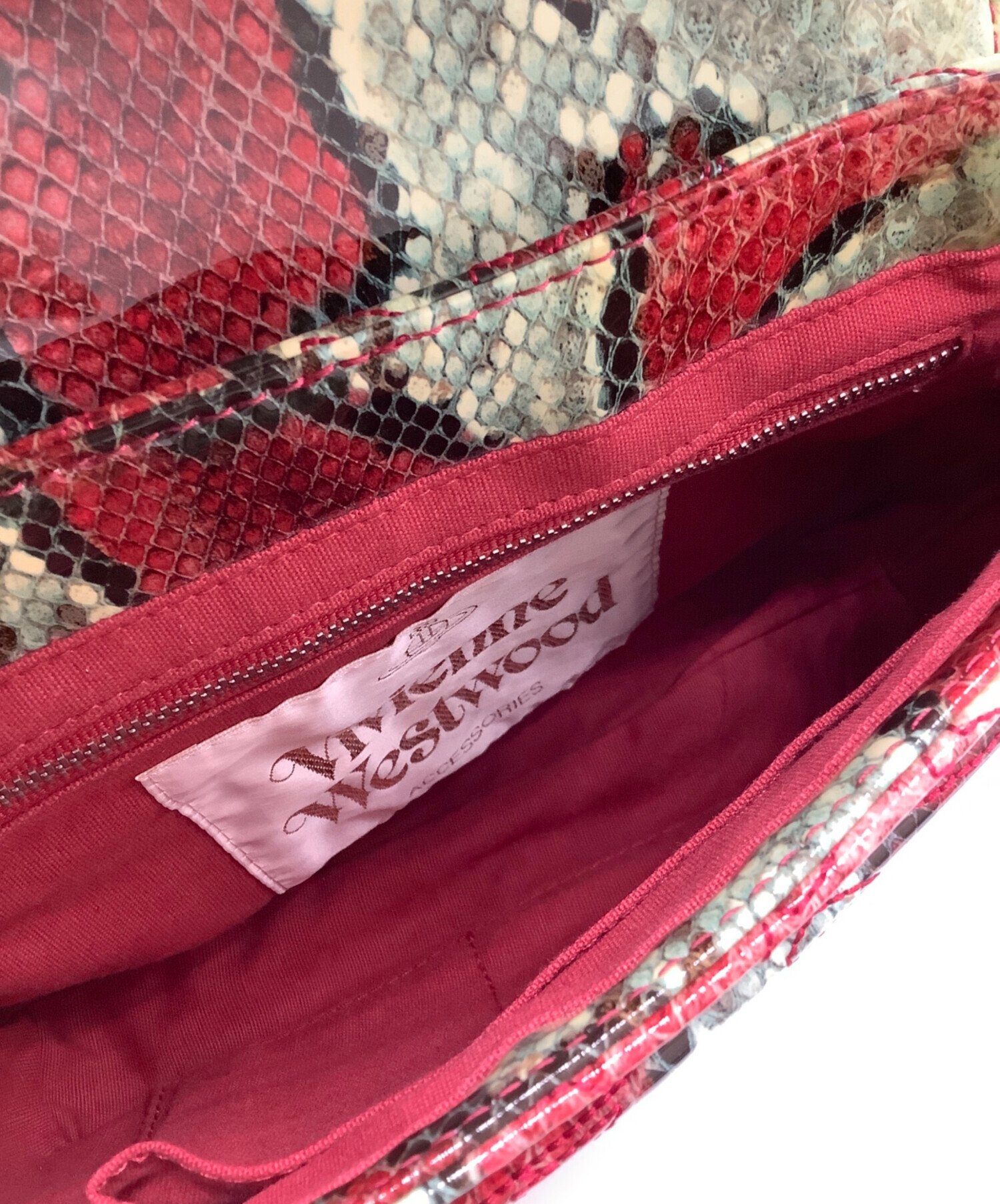 中古・古着通販】Vivienne Westwood (ヴィヴィアンウエストウッド) パイソン柄ショルダーバッグ レッド×ベージュ｜ブランド・古着通販  トレファク公式【TREFAC FASHION】スマホサイト