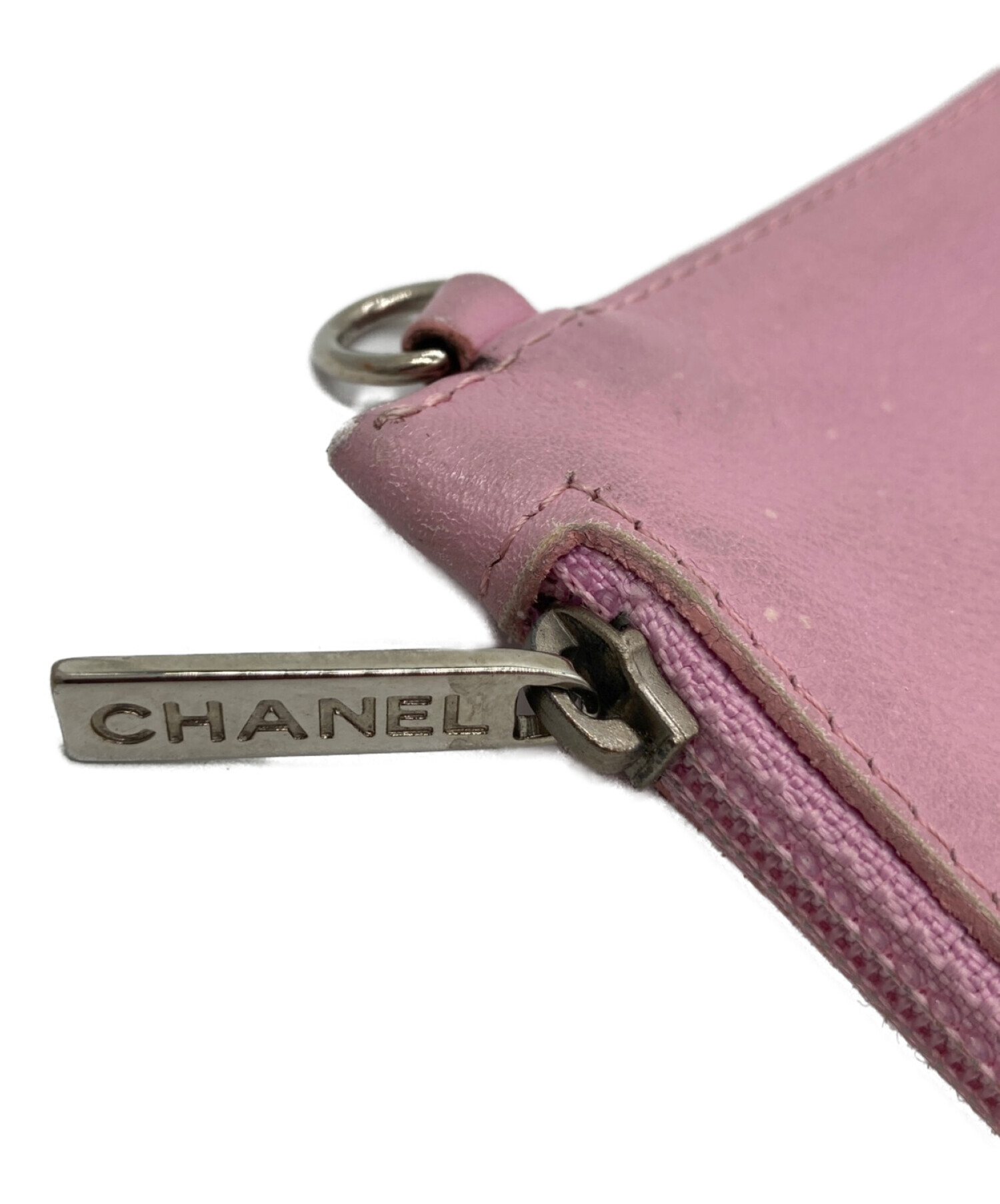 CHANEL (シャネル) レザーポーチ ピンク