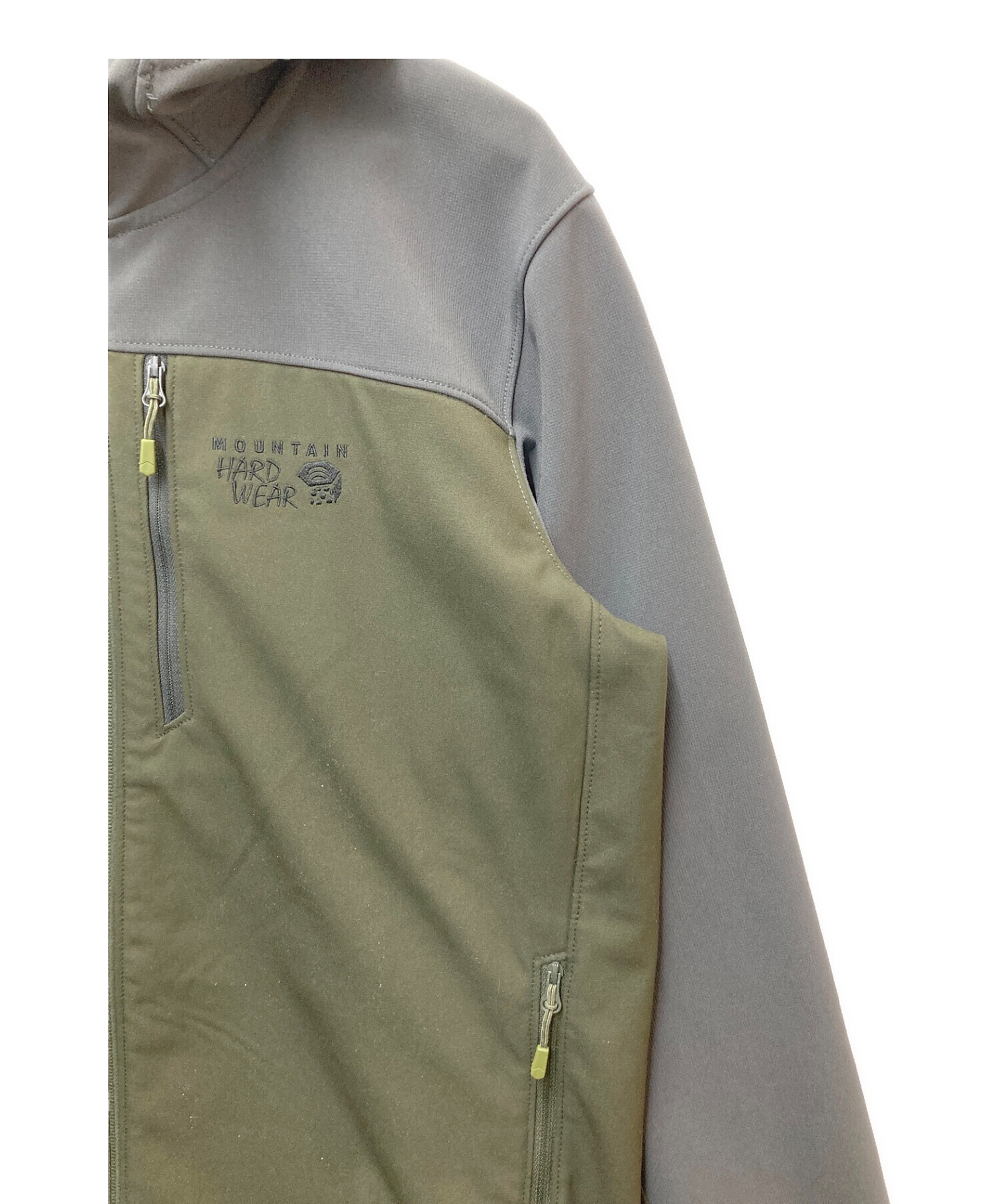 MOUNTAIN HARD WEAR (マウンテンハードウェア) パラディンフーデッドジャケット グレー×グリーン サイズ:M