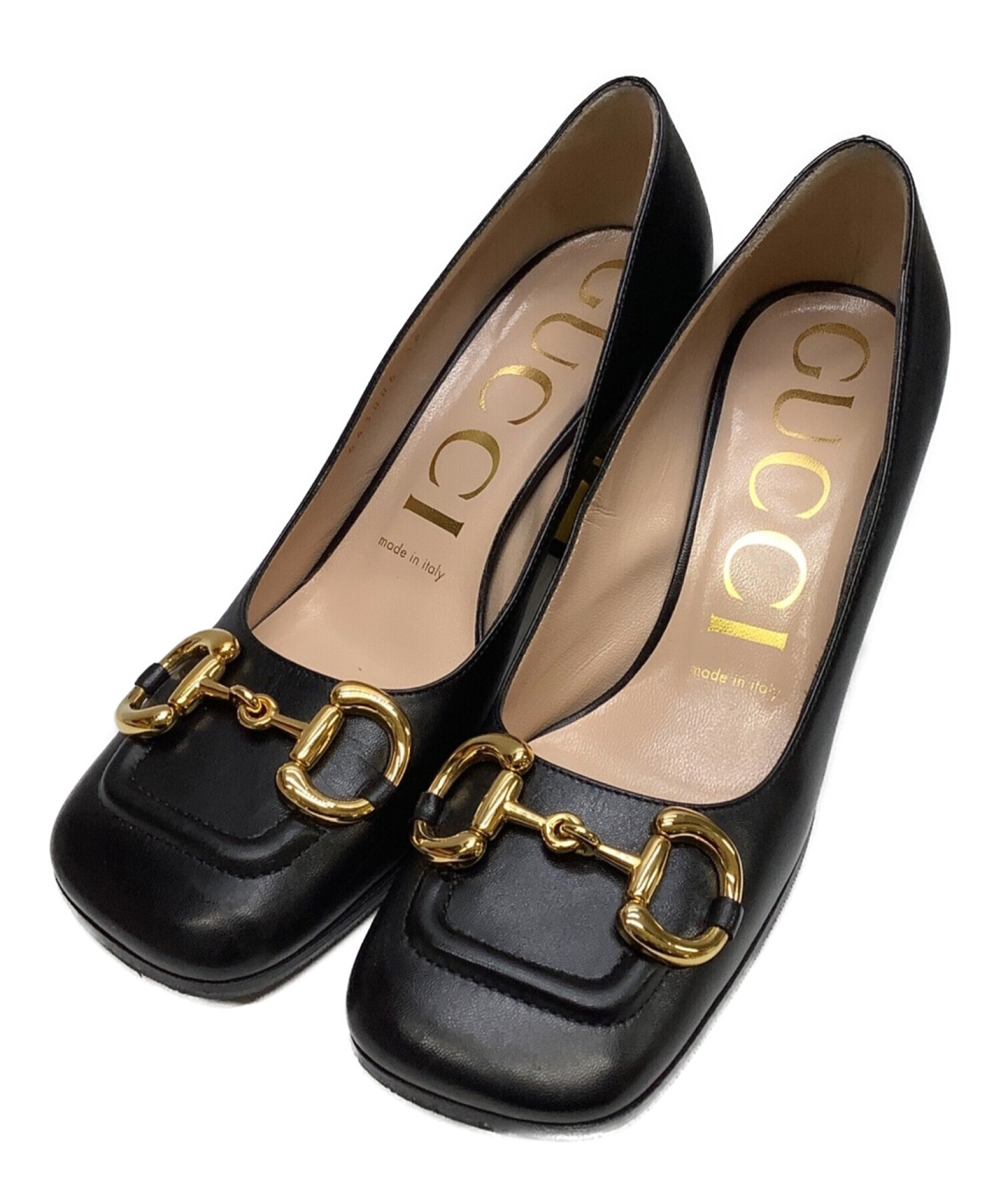 中古・古着通販】GUCCI (グッチ) ミッドヒールパンプス ブラック