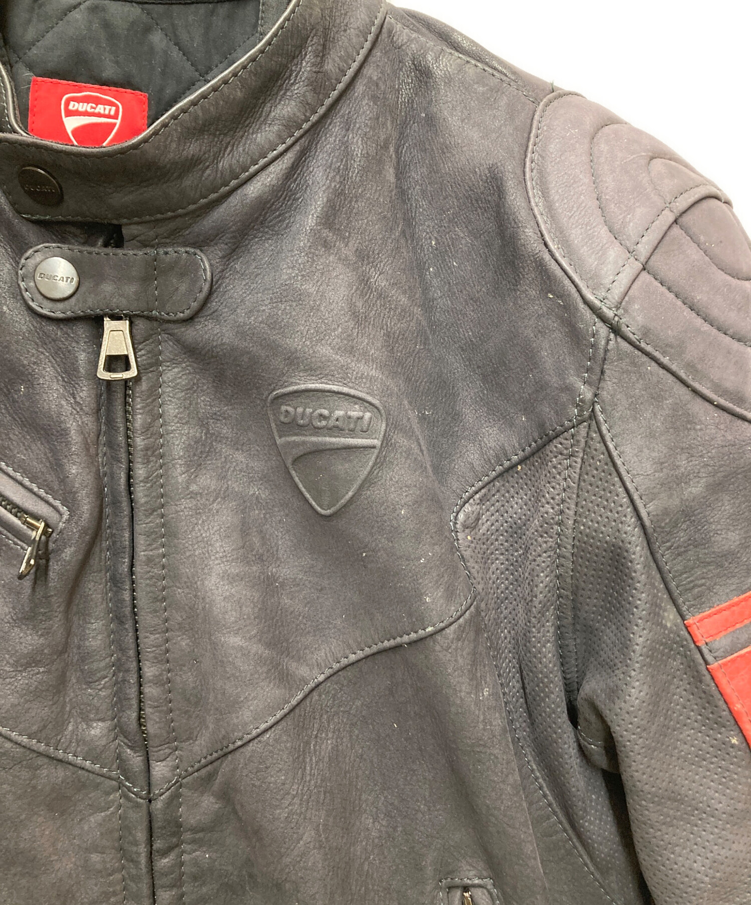 中古・古着通販】DUCATI BY DAiNESE (ドゥカティ バイ ダイネーゼ) レザーライダースジャケット ブラック×レッド サイズ:50｜ブランド・古着通販  トレファク公式【TREFAC FASHION】スマホサイト