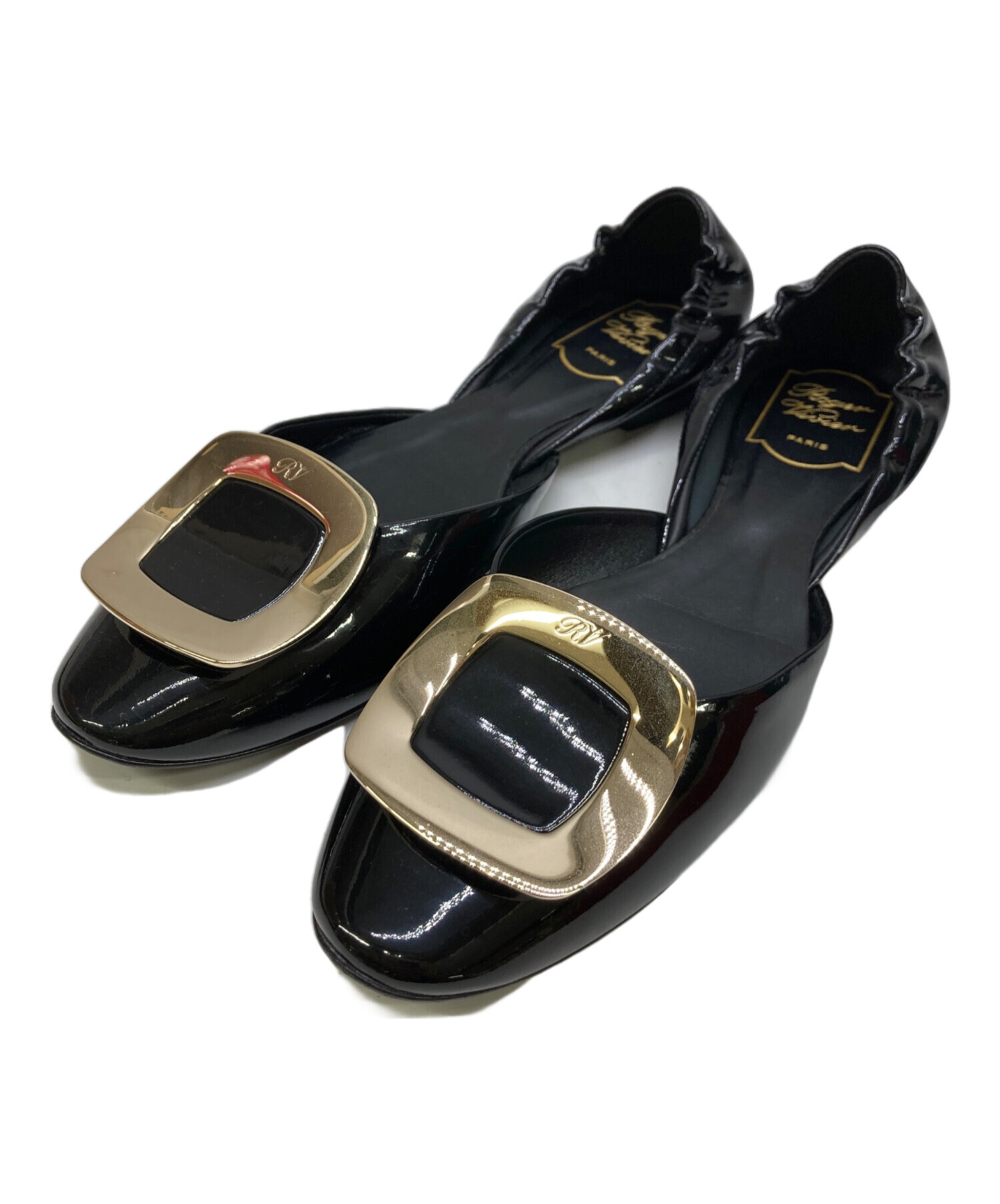 中古・古着通販】Roger Vivier (ロジェ ヴィヴィエ) バックルパンプス ブラック×ゴールド サイズ:37.5｜ブランド・古着通販  トレファク公式【TREFAC FASHION】スマホサイト