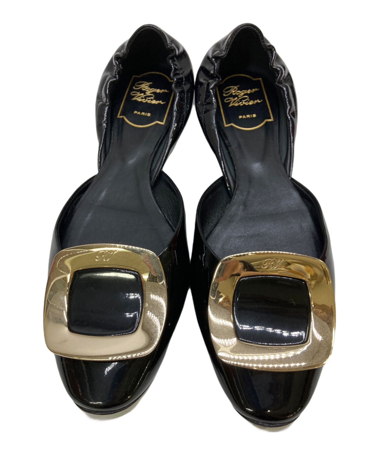 中古・古着通販】Roger Vivier (ロジェ ヴィヴィエ) バックルパンプス ブラック×ゴールド サイズ:37.5｜ブランド・古着通販  トレファク公式【TREFAC FASHION】スマホサイト