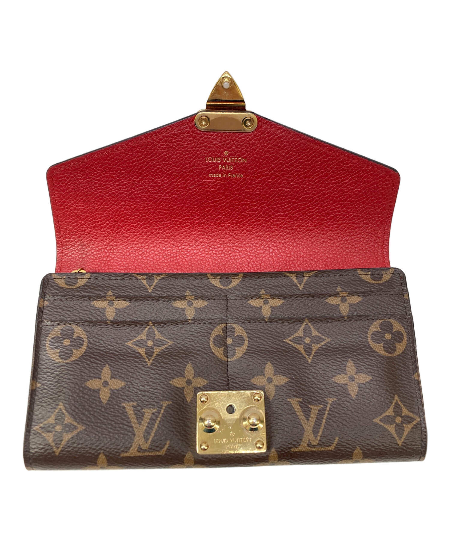 中古・古着通販】LOUIS VUITTON (ルイ ヴィトン) モノグラム ポルトフォイユ・パラス レッド×ブラウン｜ブランド・古着通販  トレファク公式【TREFAC FASHION】スマホサイト