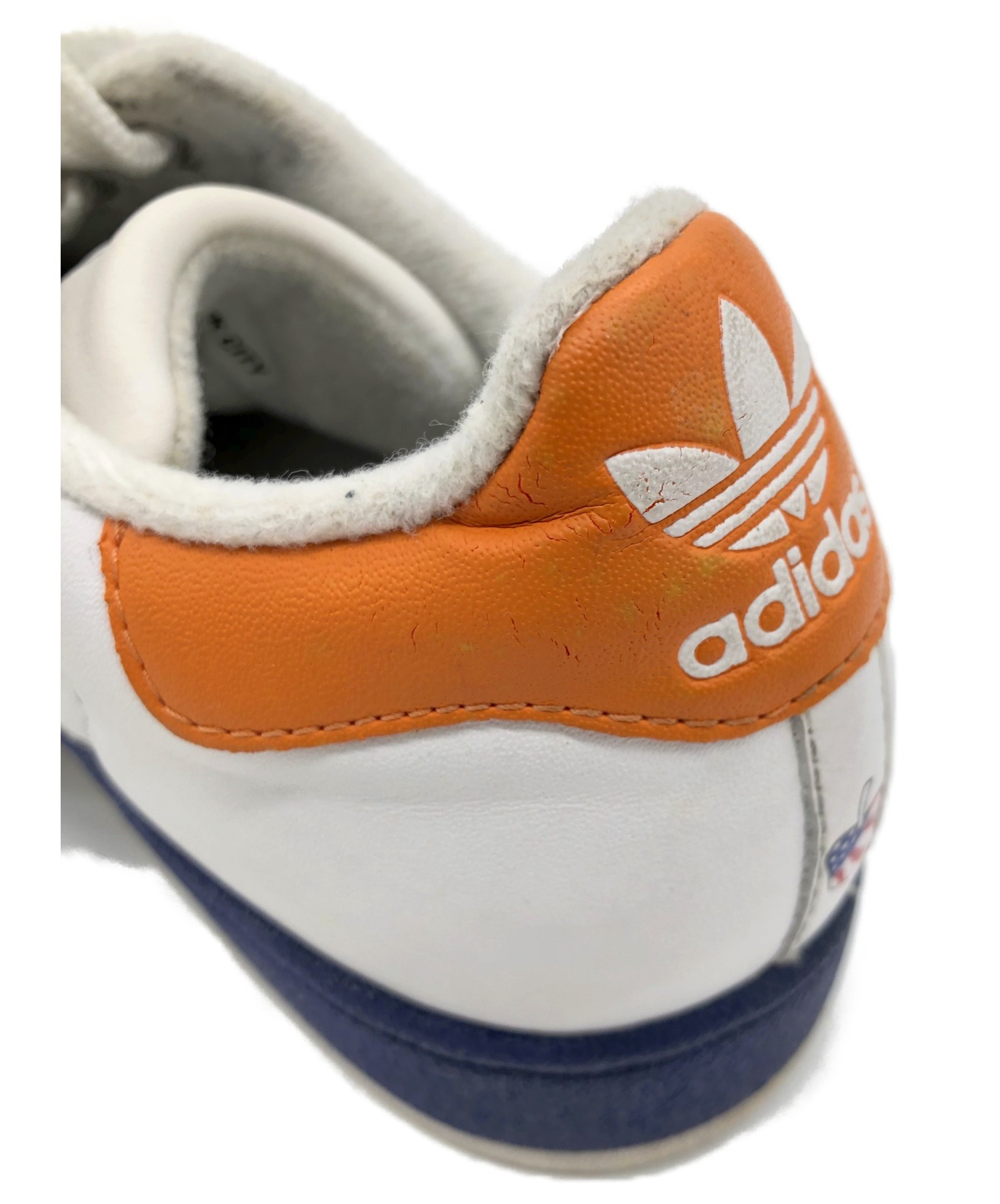 adidas (アディダス) スニーカー ホワイト×オレンジ サイズ:24cm SUPER STAR 114190