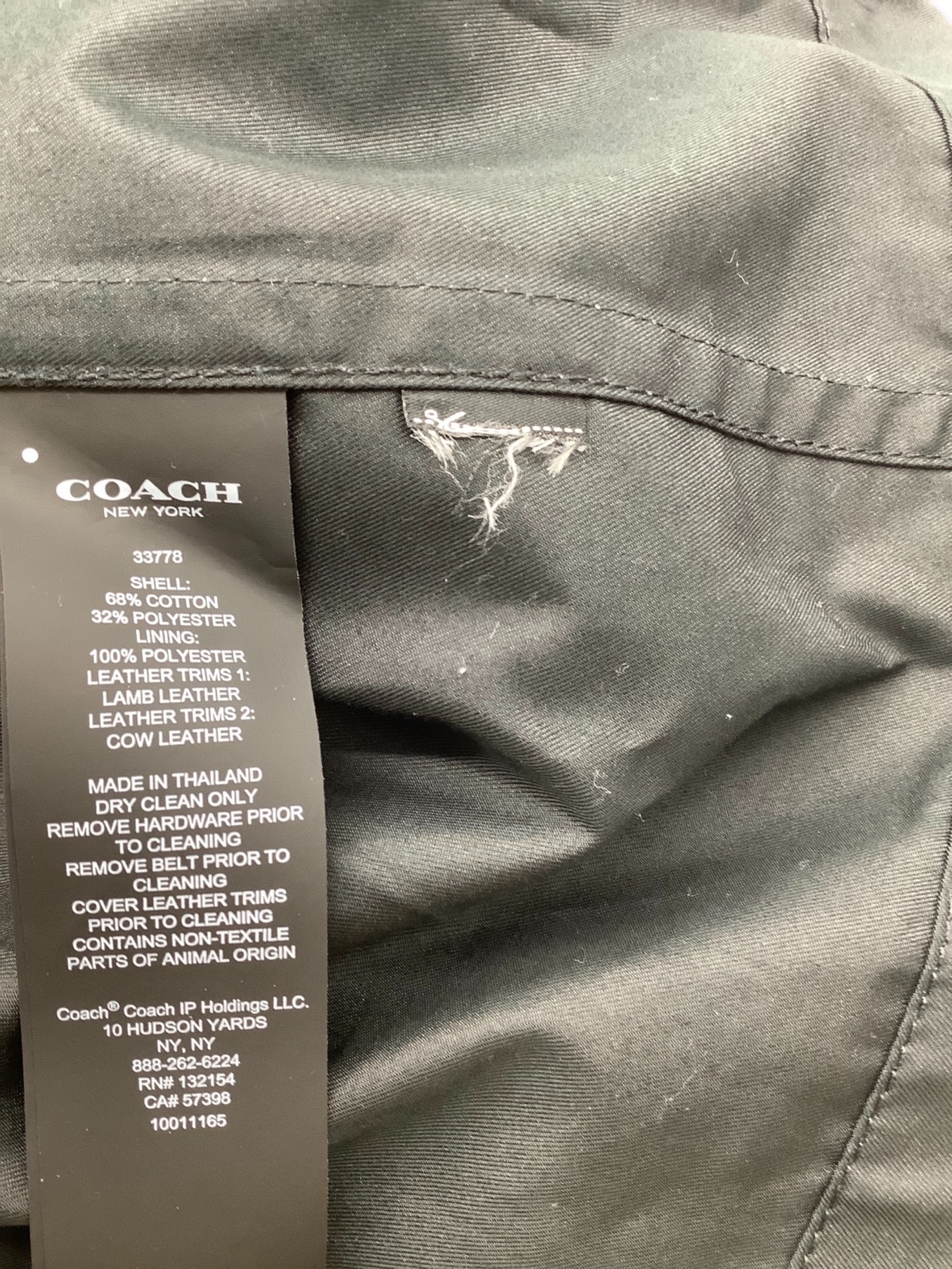 中古・古着通販】COACH (コーチ) トレンチコート ブラック サイズ:S