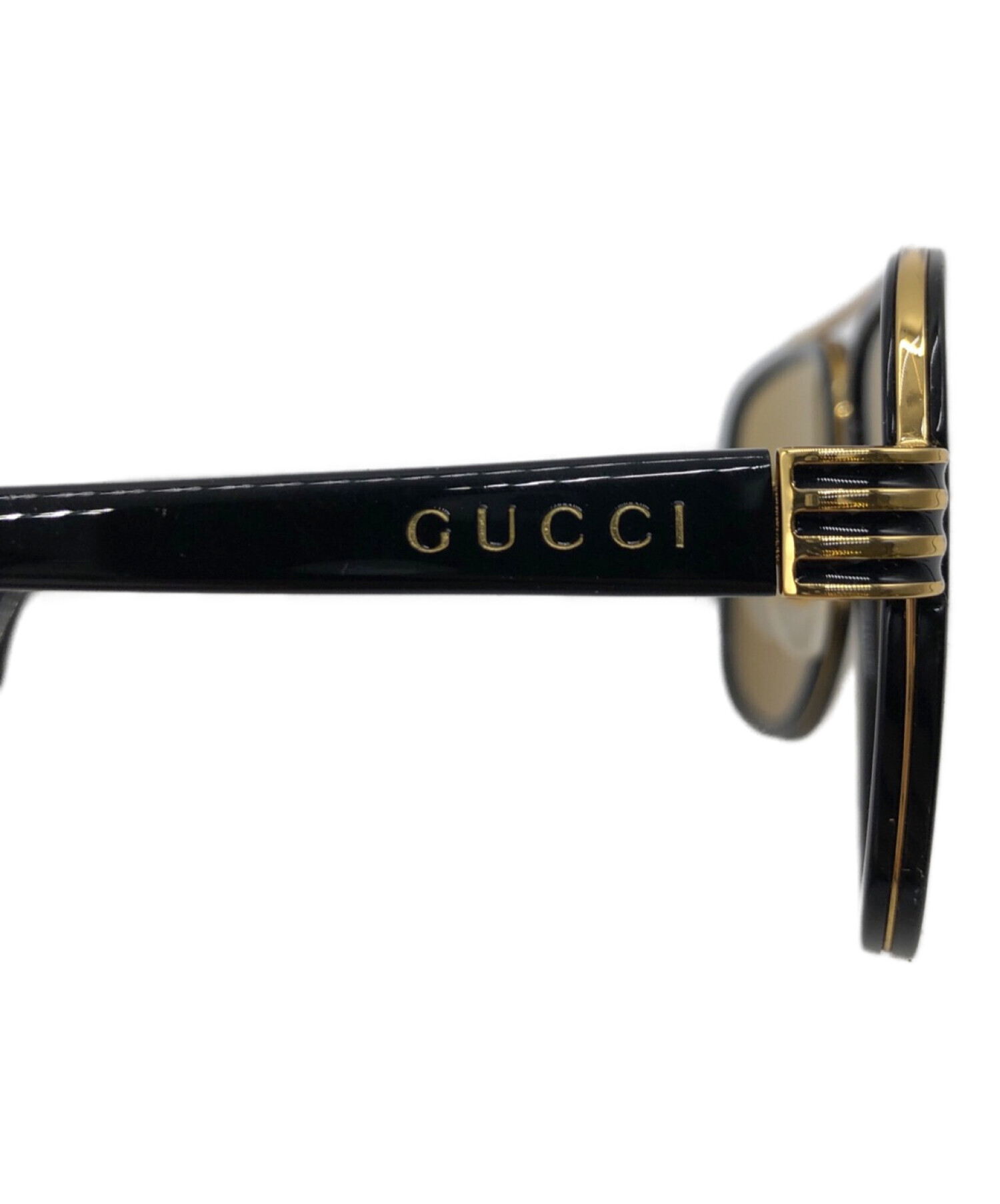 中古・古着通販】GUCCI (グッチ) サングラス ブラック×ゴールド