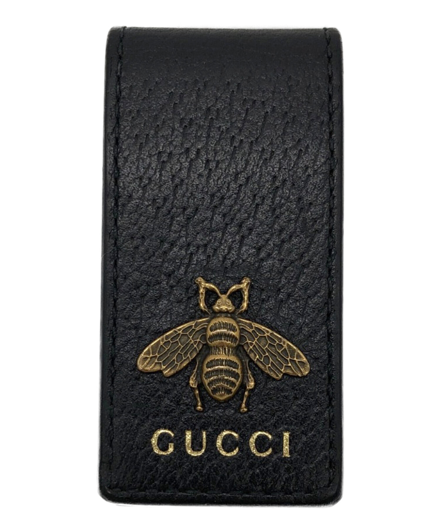 中古・古着通販】GUCCI (グッチ) レザー マネークリップ ブラック