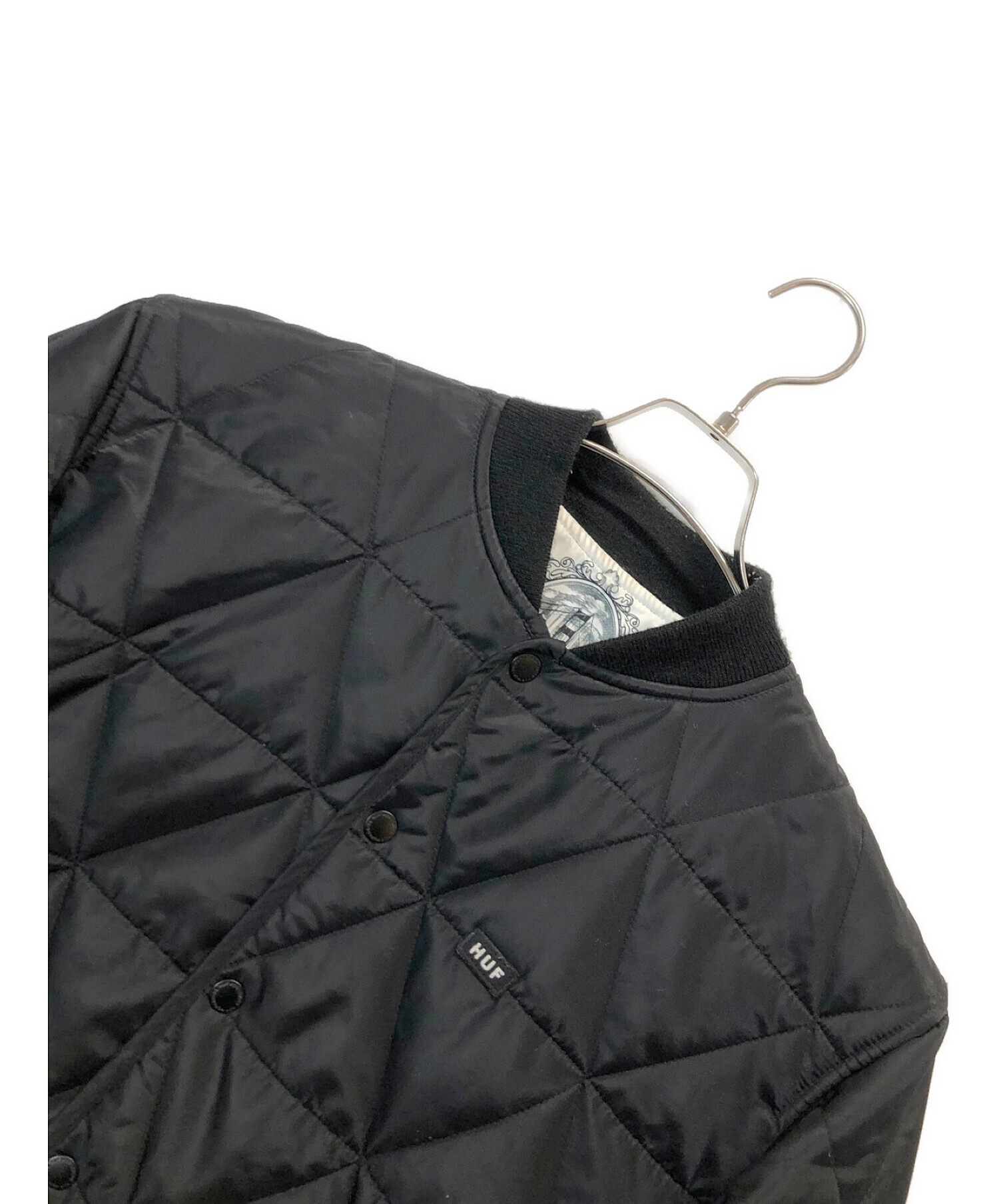 HUF (ハフ) リバーシブルキルティングジャケット ブラック サイズ:Ｍ