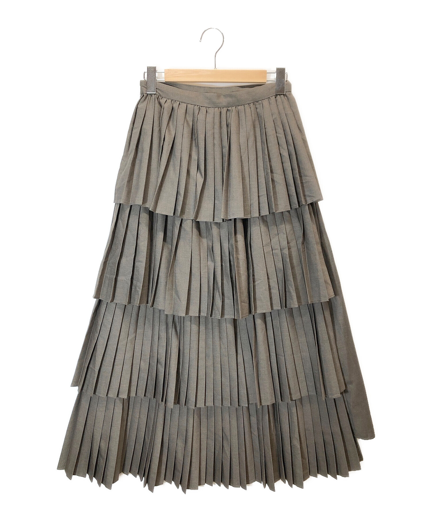 CLANE W FACE PLEATS SKIRT - スカート