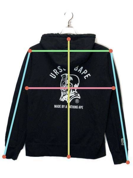 URSUS BAPE アーサスベイプ パーカー ワンポイント 裏サーマル 肉厚