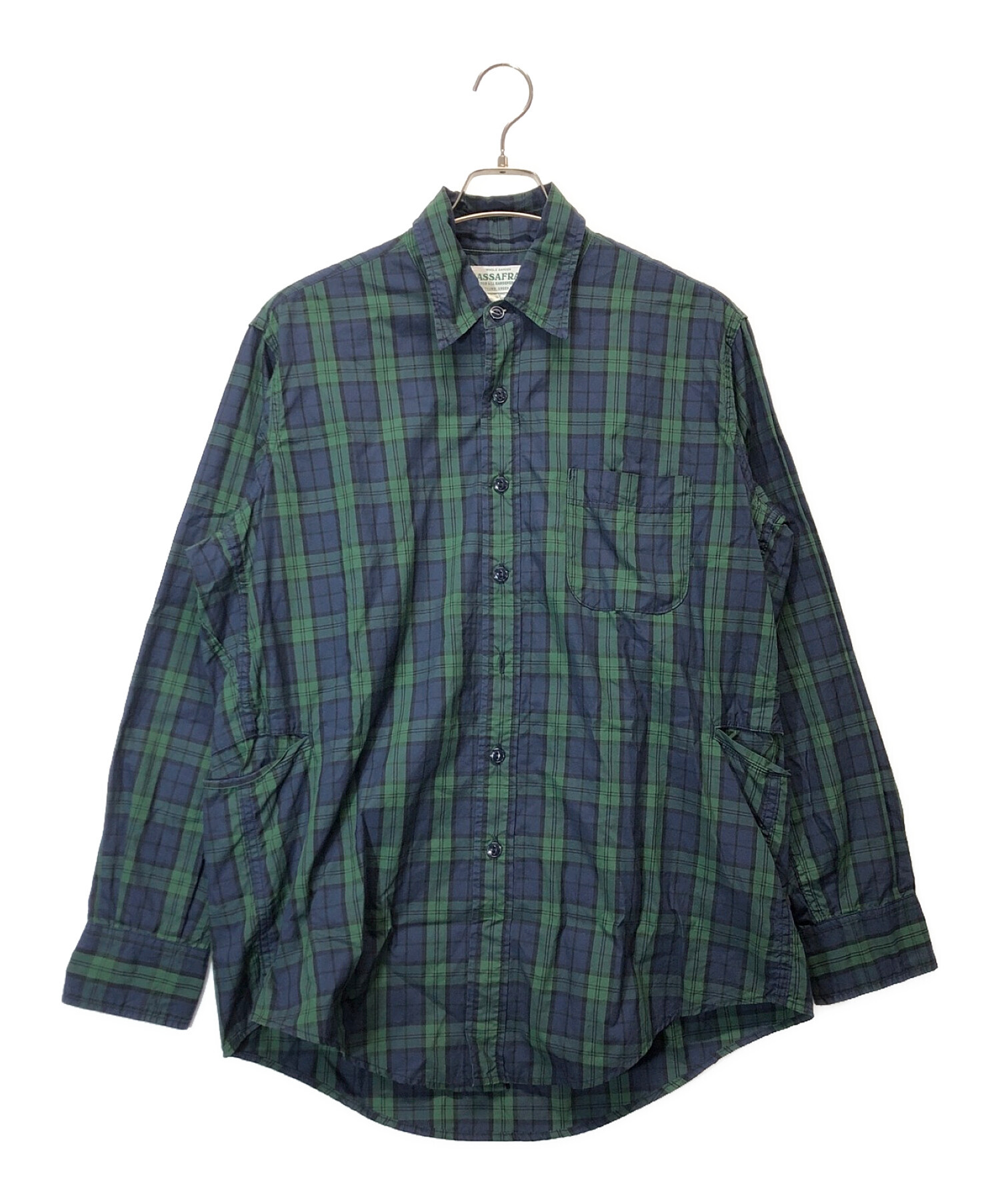 7,943円SASSAFRAS ササフラス　半袖　チェックシャツ　Sサイズ　新品未使用