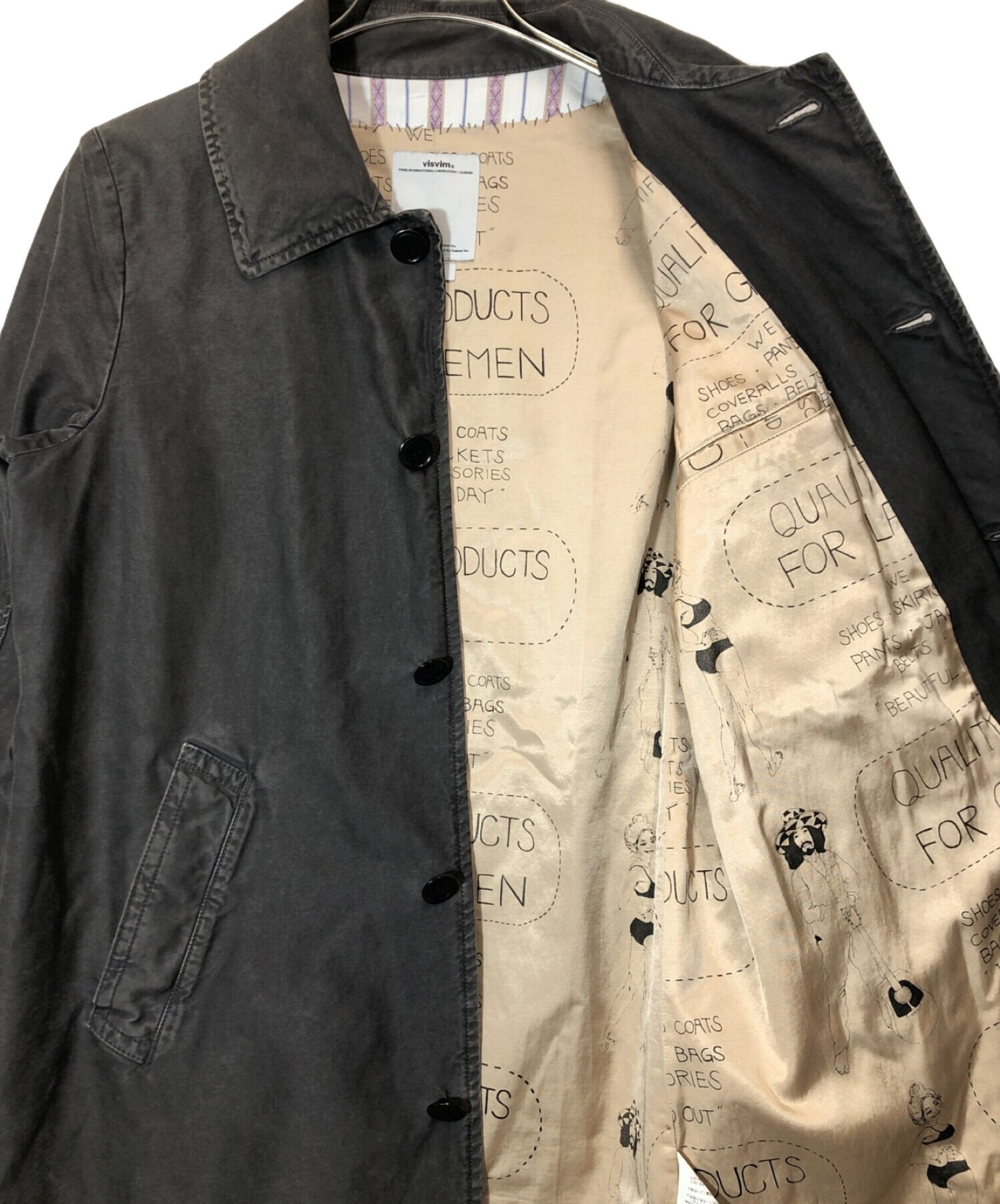 中古・古着通販】VISVIM (ビズビム) HERGE COAT DMGD CHINO グレー サイズ:1｜ブランド・古着通販  トレファク公式【TREFAC FASHION】スマホサイト