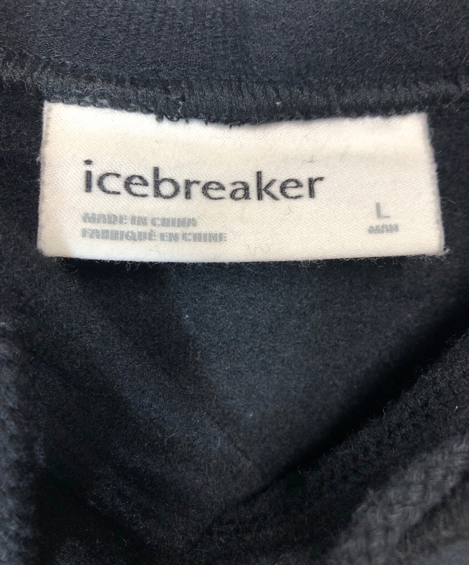 中古・古着通販】Icebreaker (アイスブレーカー) lリアルフリースプルオーバーパーカー ブラック サイズ:L｜ブランド・古着通販  トレファク公式【TREFAC FASHION】スマホサイト