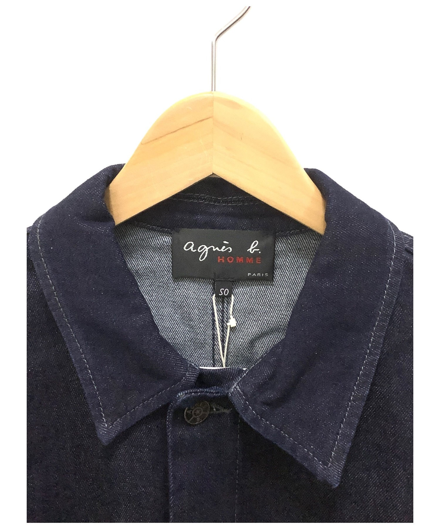 agnes b homme (アニエスベーオム) デニムワークジャケット インディゴ サイズ:50 未使用品 秋冬物