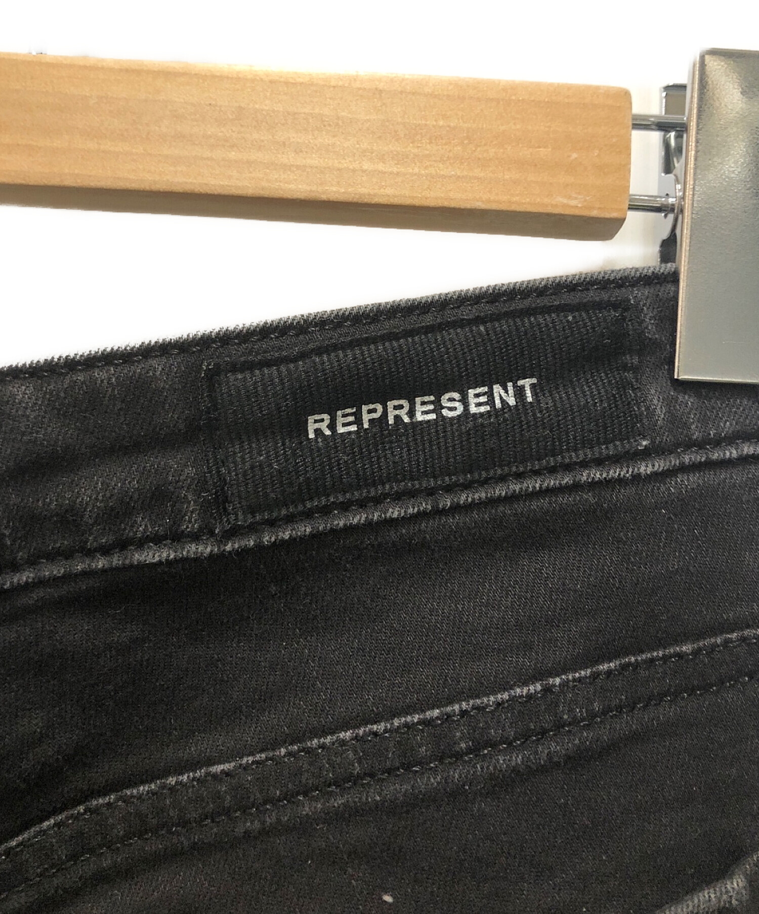 中古・古着通販】REPRESENT (リプレゼント) デニムパンツ ブラック