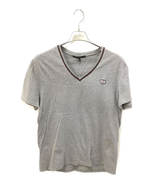 中古・古着通販】GUCCI (グッチ) VネックTシャツ グレー サイズ:Ｌ