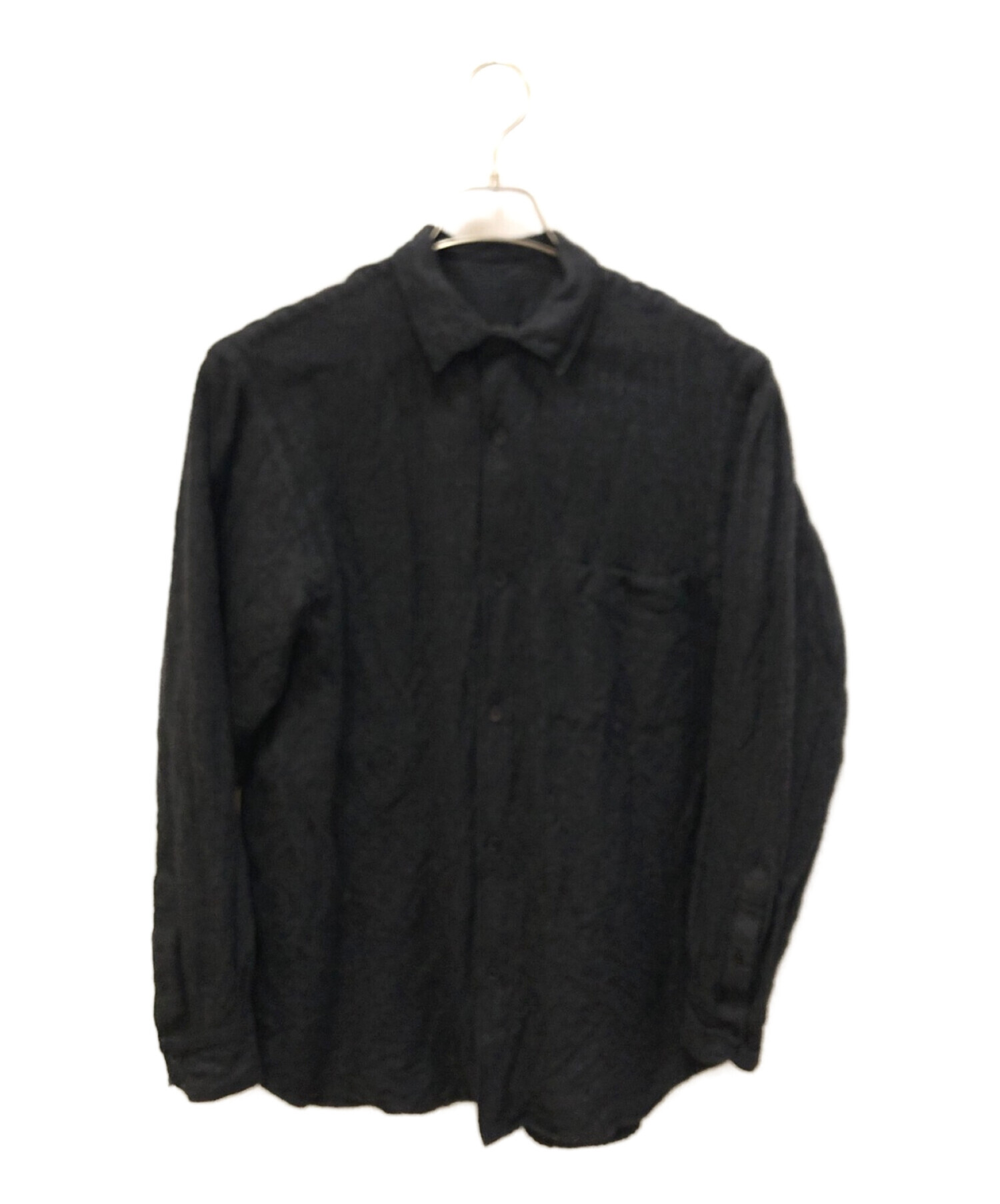 中古・古着通販】COMOLI (コモリ) ウールシルクシャツ ブラック サイズ