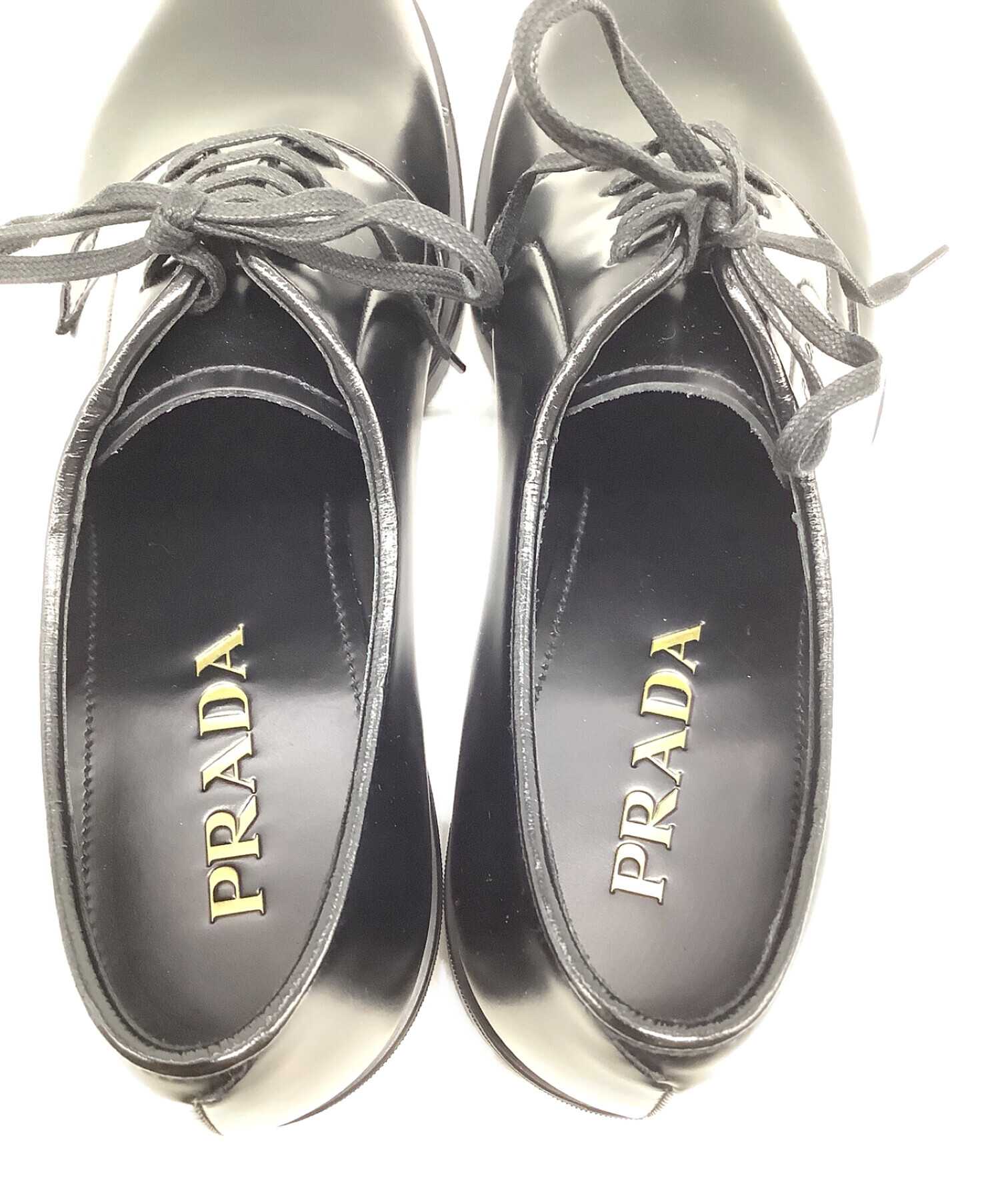 中古・古着通販】PRADA (プラダ) プレーントゥシューズ ブラック