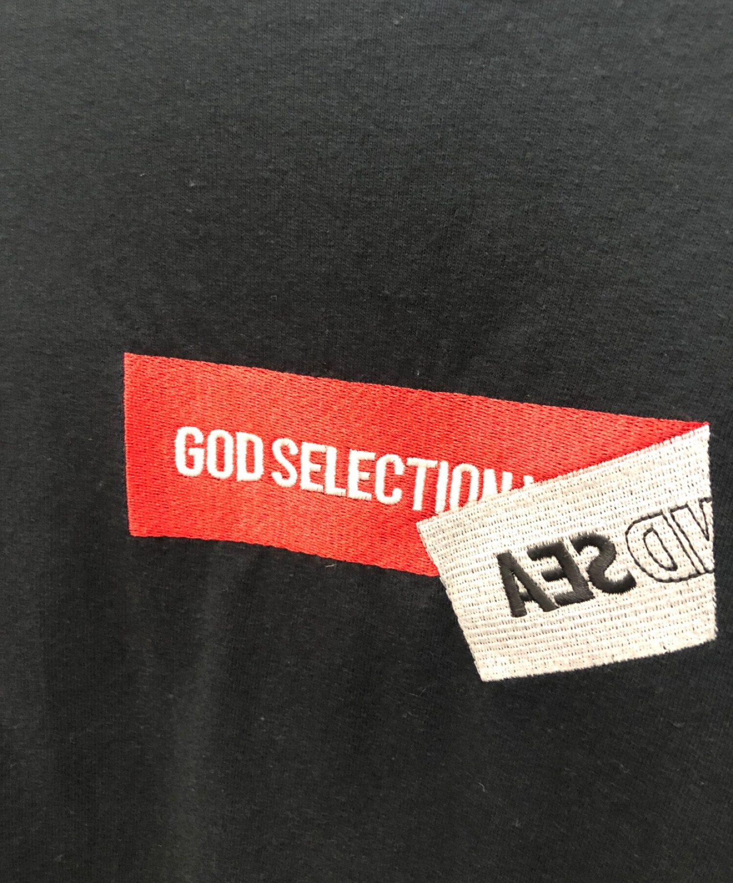 WIND AND SEA× (ウィンド アンド シー) GOD SELECTIONXXX (ゴッド・セレクション・トリプルエックス) ロゴTシャツ  ブラック サイズ:Ｍ