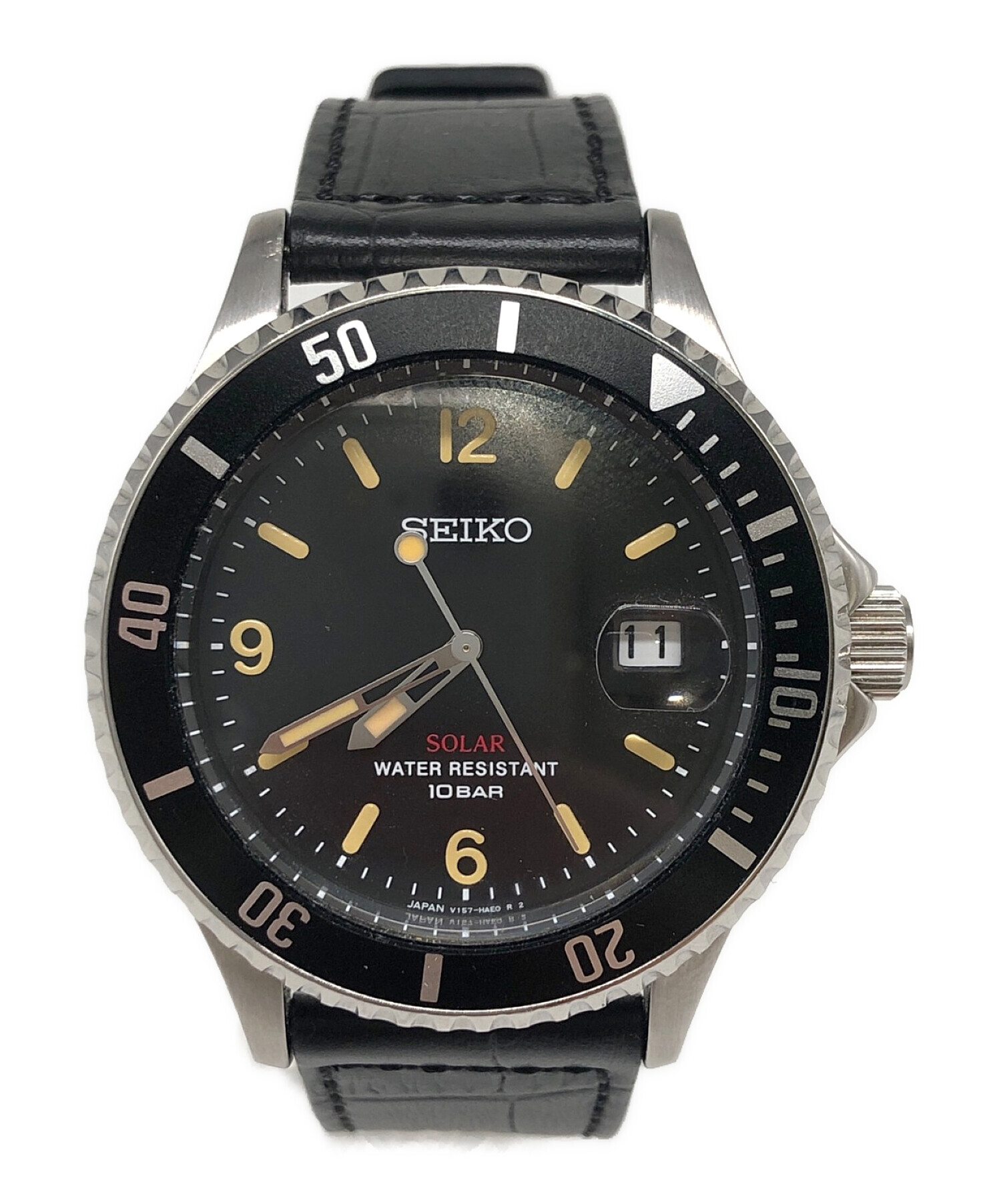 中古・古着通販】SEIKO SOLAR (セイコーソーラー) 腕時計 ブラック