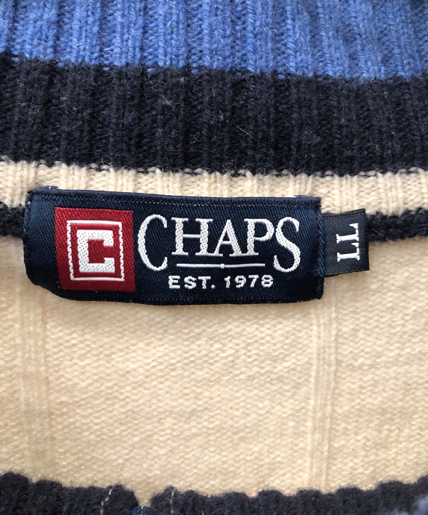 中古・古着通販】CHAPS (チャップス) ハーフジップセーター ベージュ