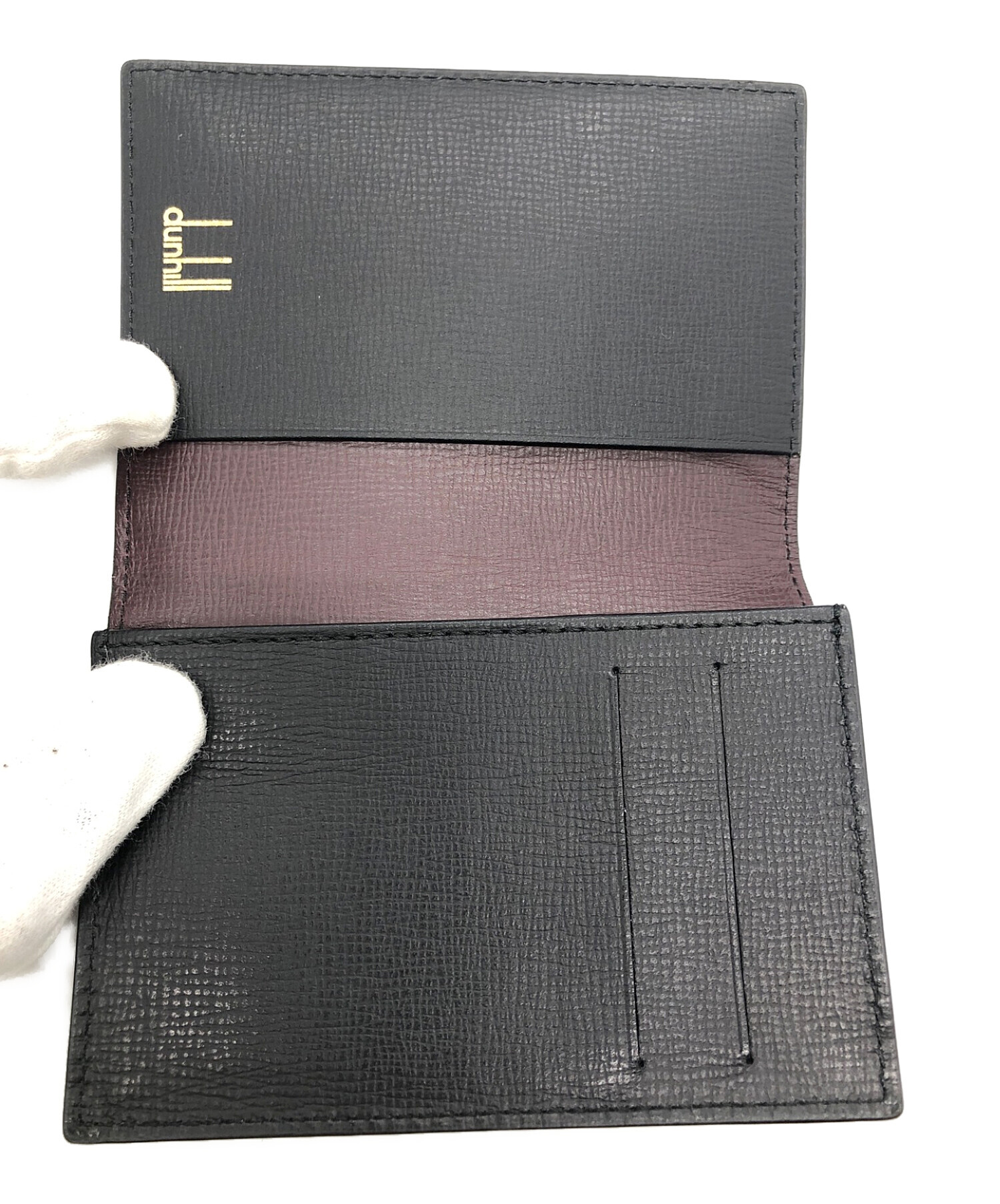 中古・古着通販】dunhill (ダンヒル) カードケース ブラック×ボルドー