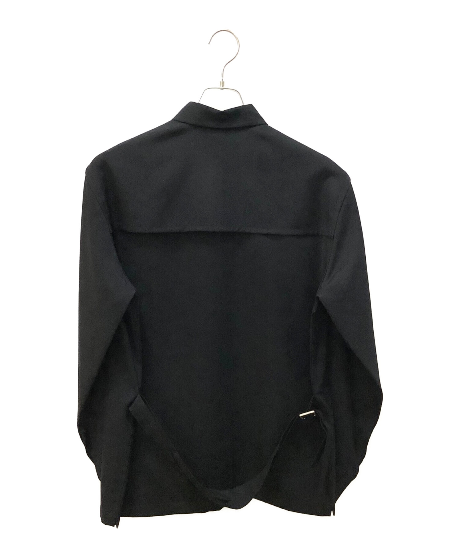 定価9万円❗️❗️ジルサンダー　ウール比翼シャツ　オーバーサイズ　ブラック柄シャツ