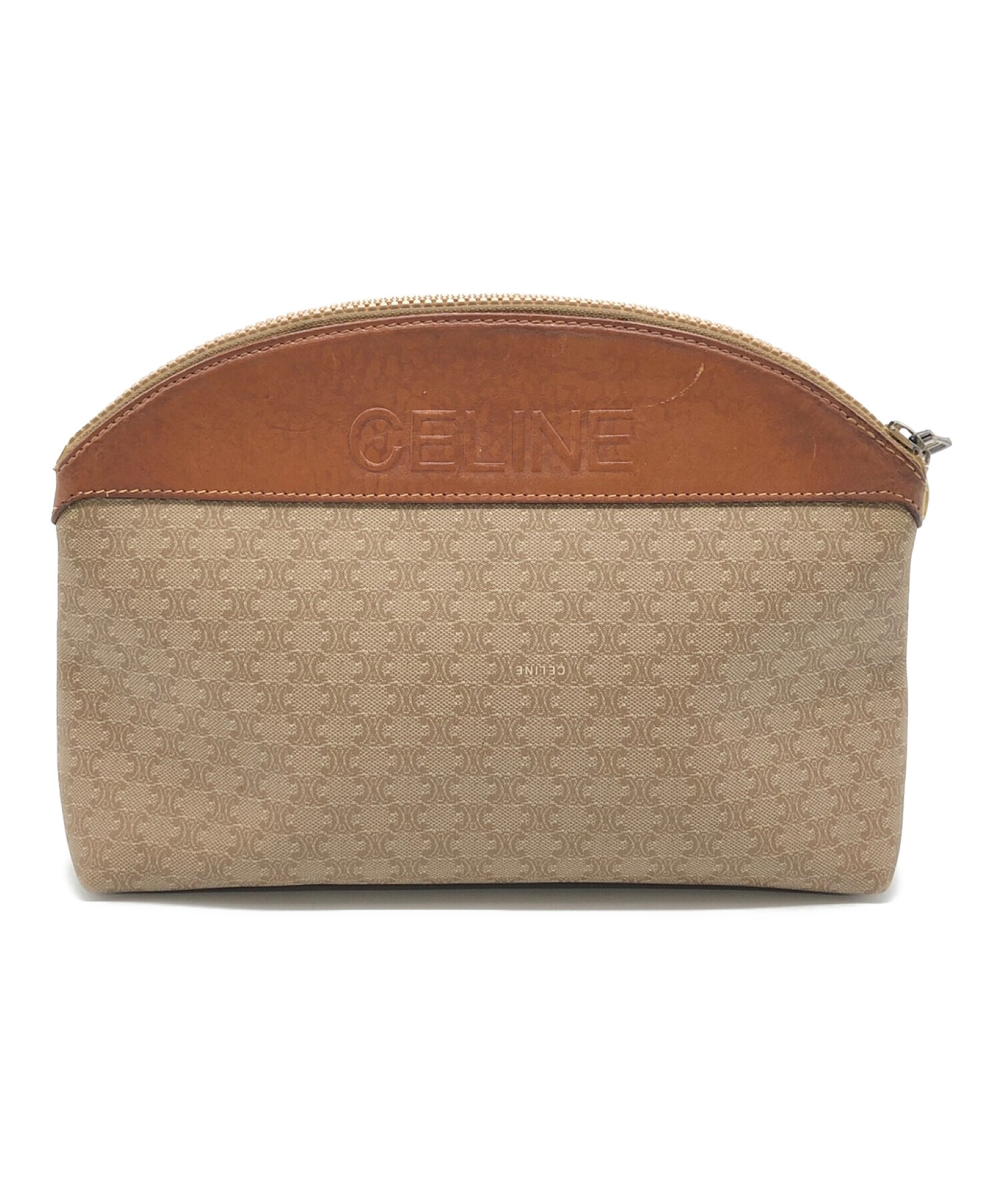 中古・古着通販】CELINE (セリーヌ) クラッチバッグ ブラウン×ベージュ