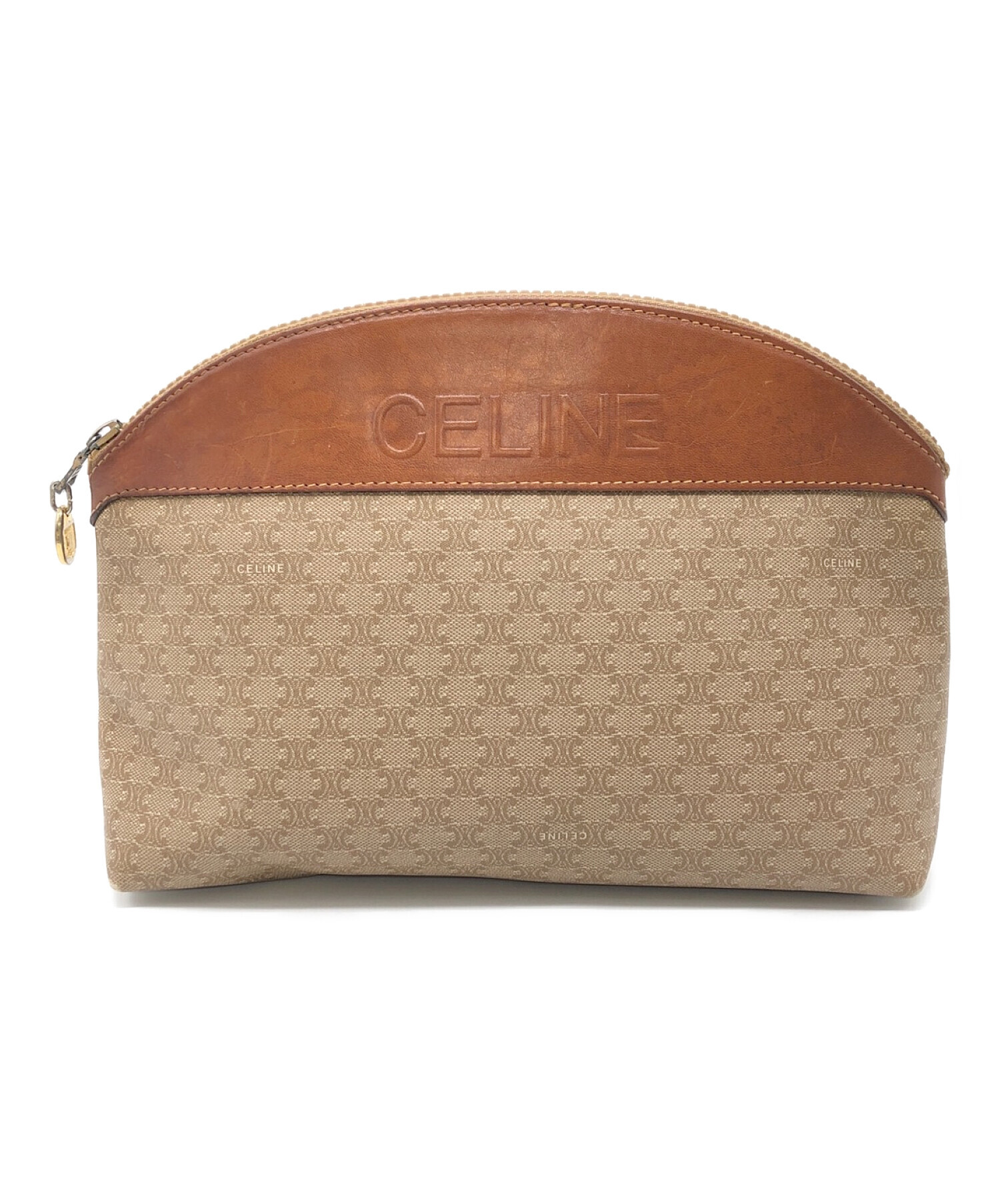 中古・古着通販】CELINE (セリーヌ) クラッチバッグ ブラウン×ベージュ