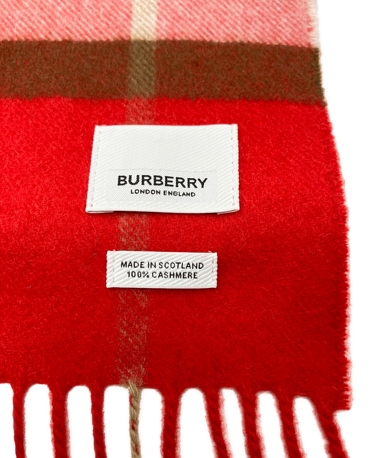 中古・古着通販】BURBERRY (バーバリー) カシミヤマフラー レッド｜ブランド・古着通販 トレファク公式【TREFAC  FASHION】スマホサイト