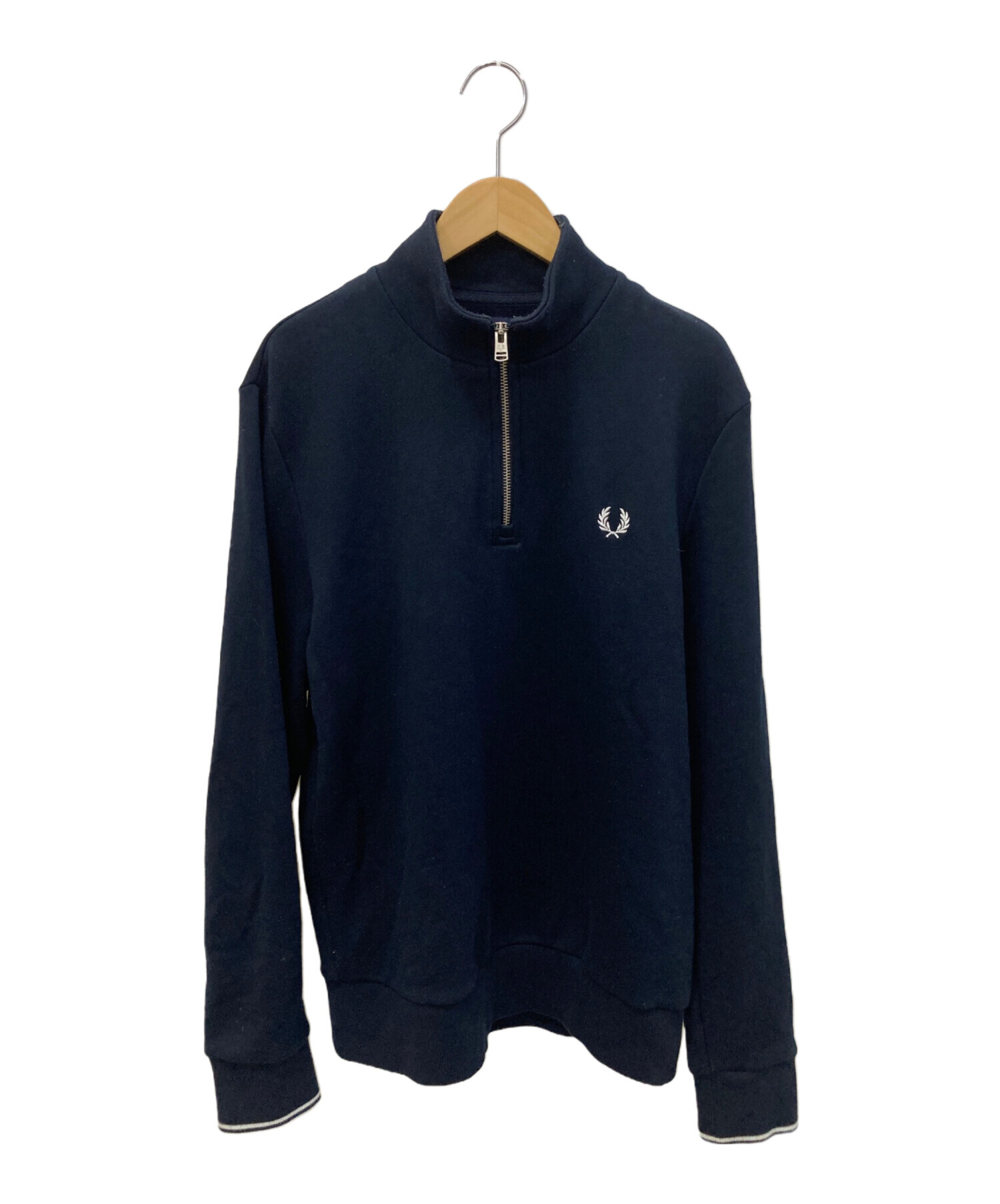 FRED PERRY (フレッドペリー) ハーフジップスウェット ネイビー サイズ:M