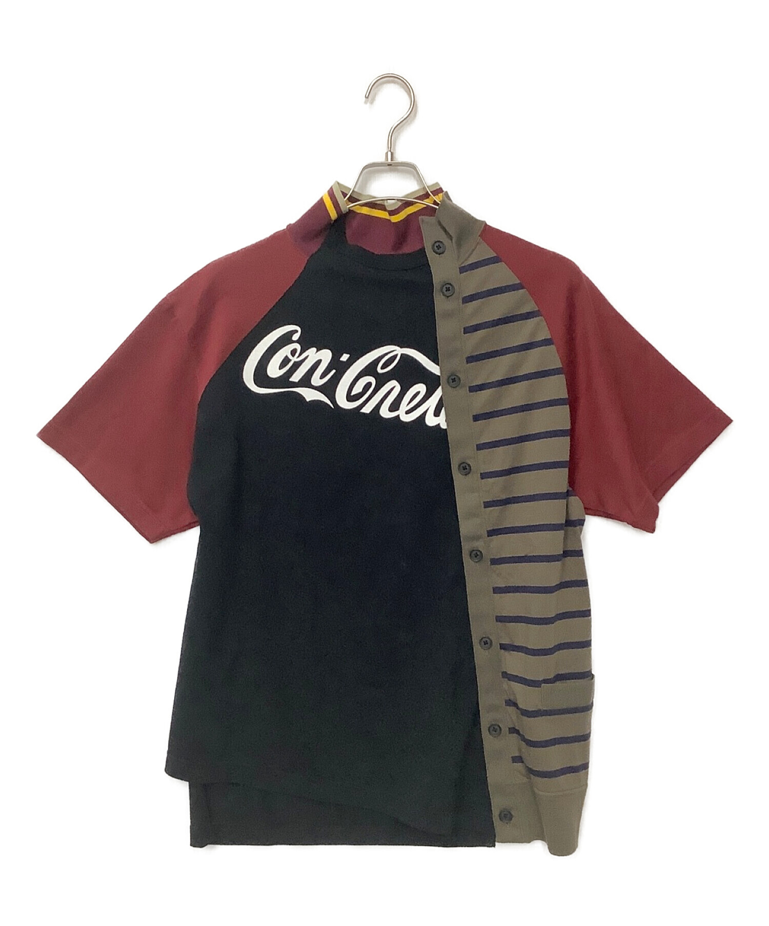 KOLOR (カラー) ハード天竺 S/S Tee メンズ ブラック×カーキ×レッド サイズ:1