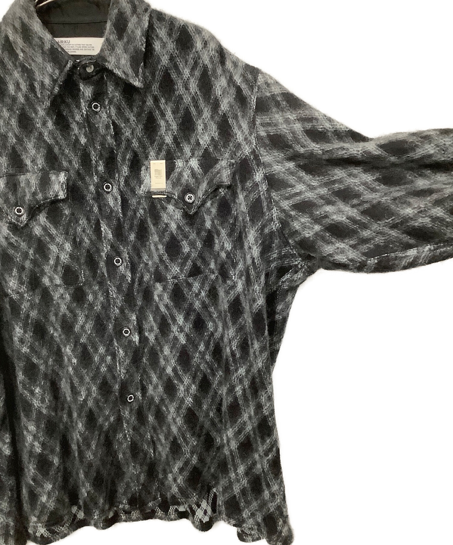 DAIRIKU (ダイリク) モヘアチェックシャツ グレー サイズ:L