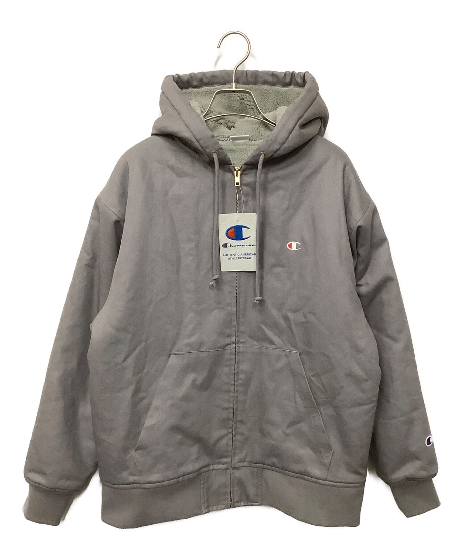 Champion (チャンピオン) 裏ボアジップアップジャケット グレー サイズ:M