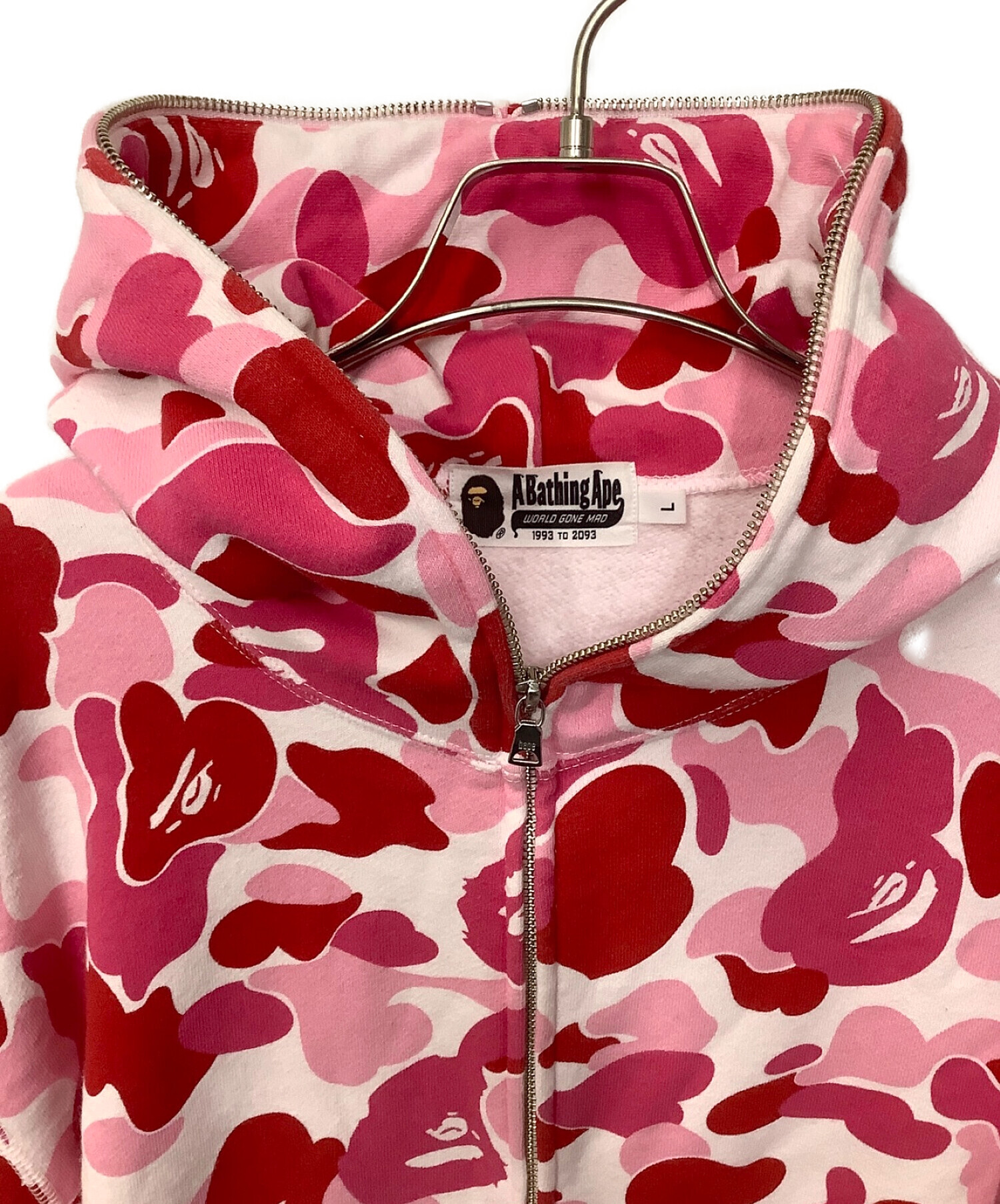 A BATHING APE (アベイシングエイプ) ジップパーカー レッド サイズ:L